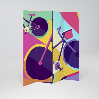 BIKE DREAMS 4-Panel Room Divider