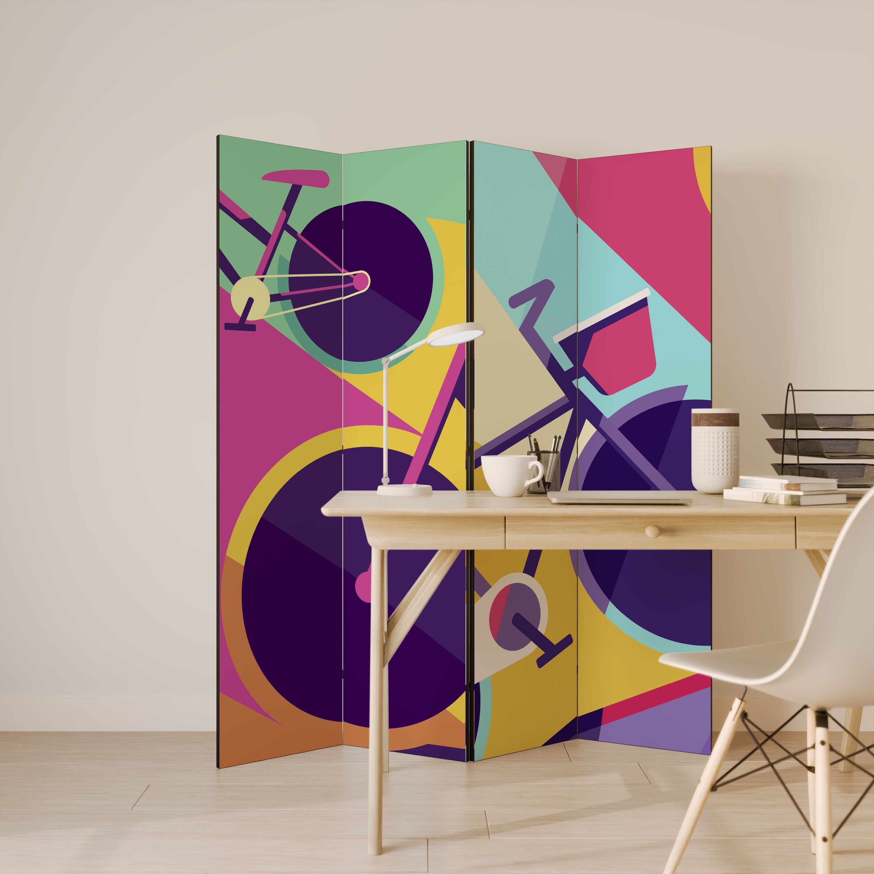 BIKE DREAMS - Paravent décoratif à 4 panneaux