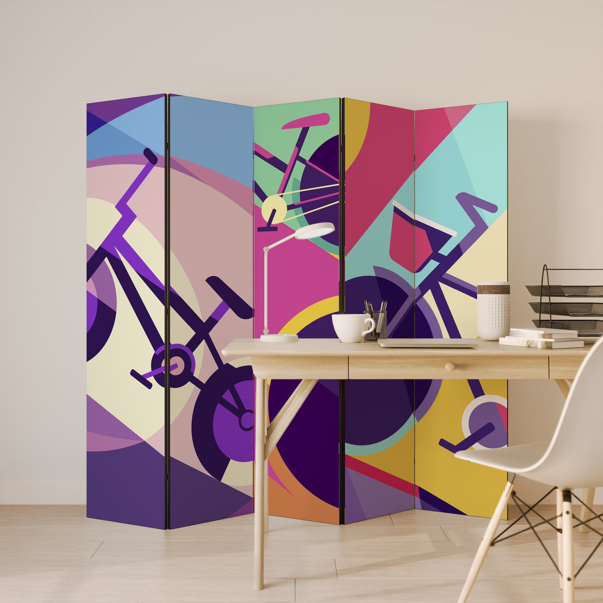 BIKE DREAMS 5-Panel Room Divider