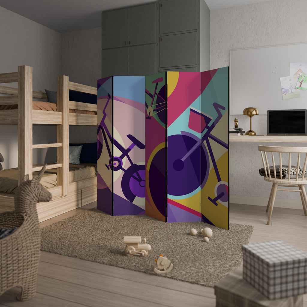 BIKE DREAMS Séparateur de pièce décoratif à 5 panneaux