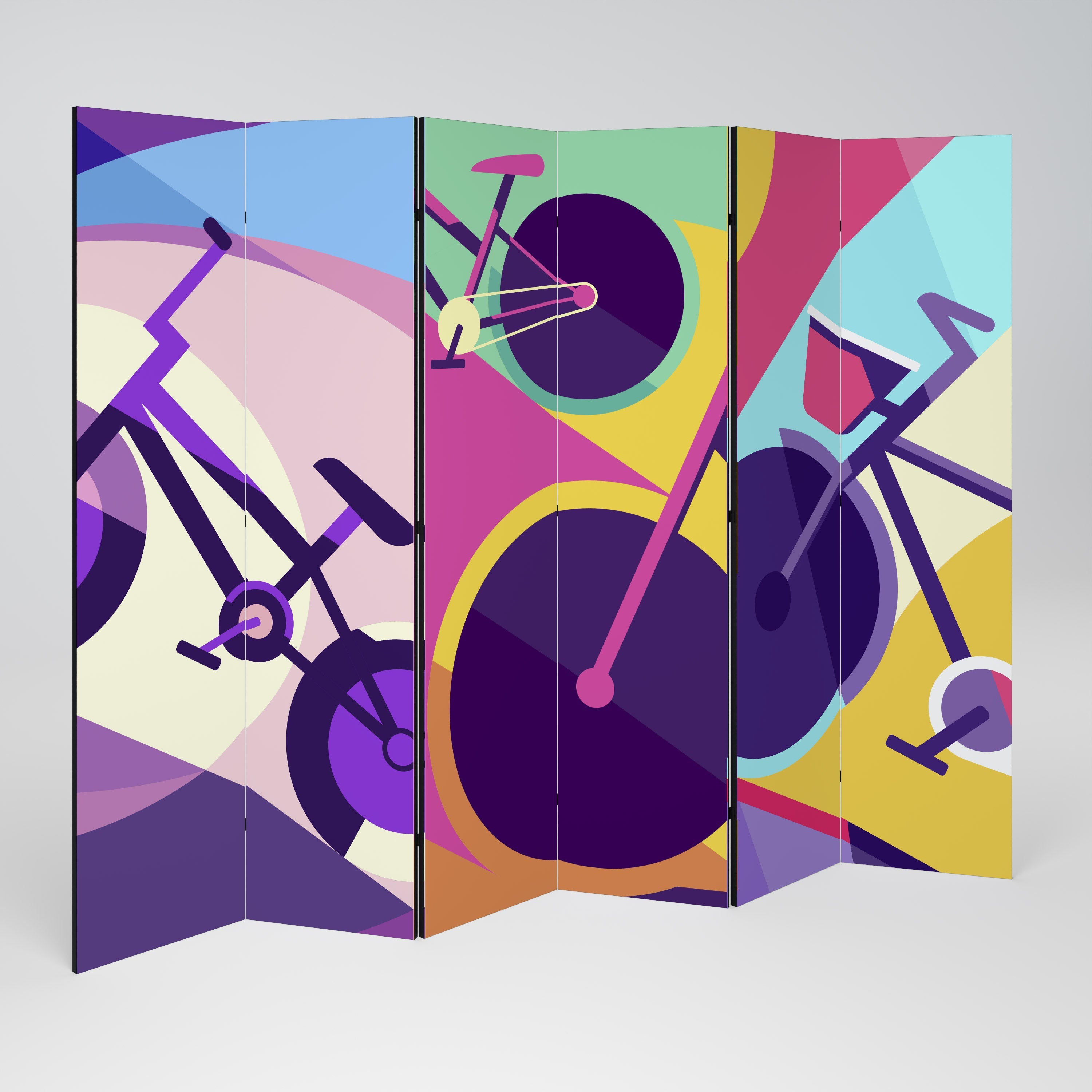 BIKE DREAMS Séparateur de pièce décoratif à 6 panneaux