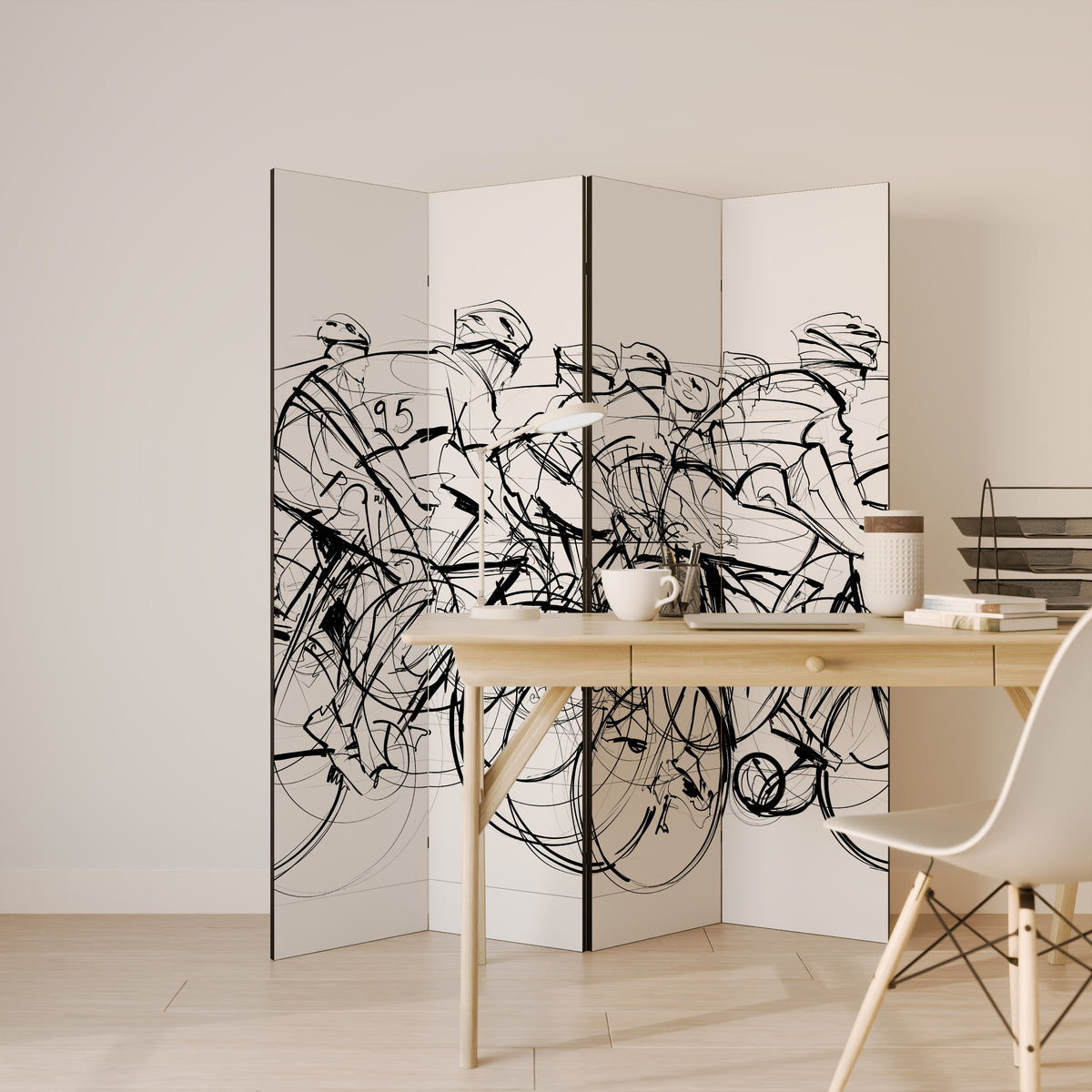 CYCLING COMPETITION 4-Panel Room Divider