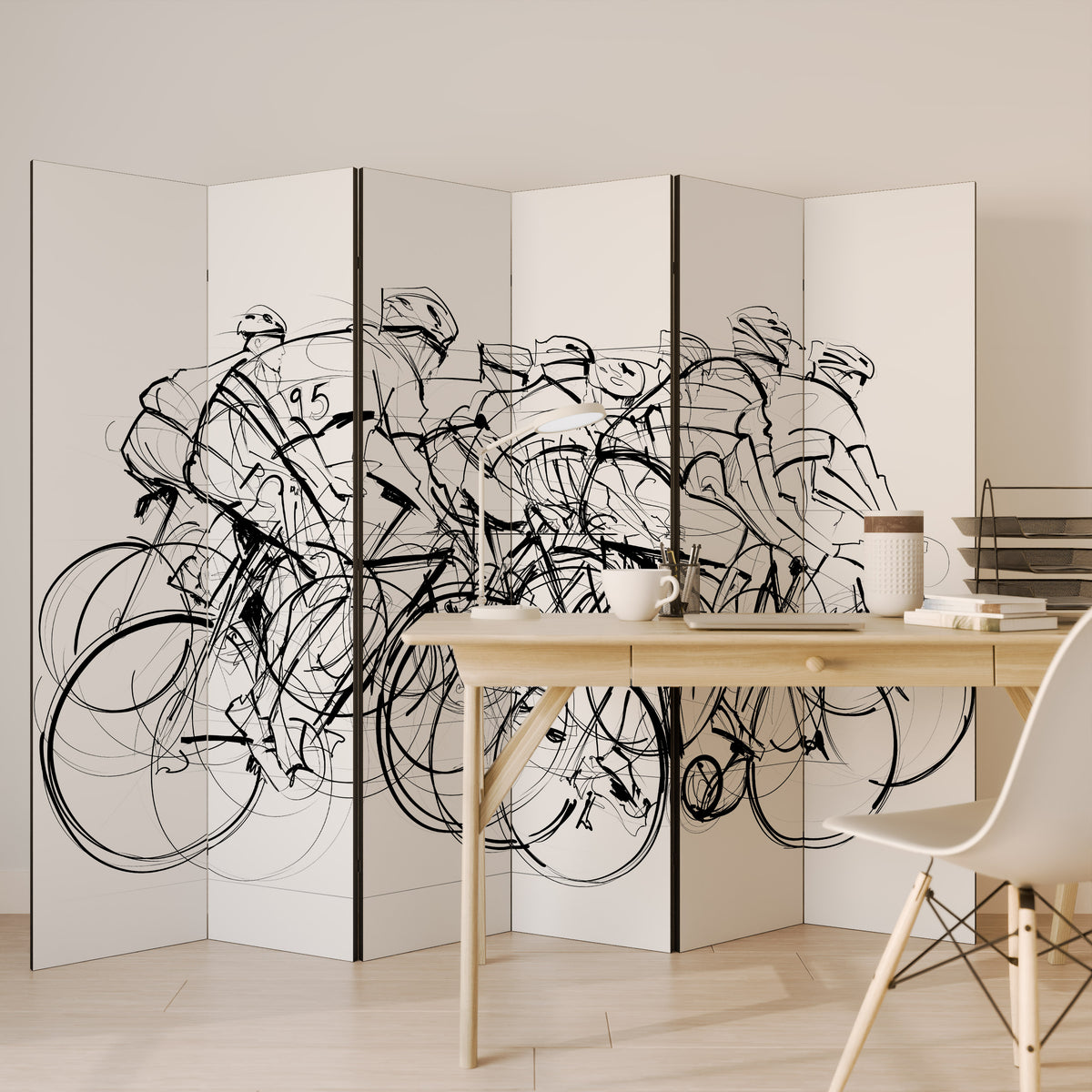 CYCLING COMPETITION 6-Panel Room Divider