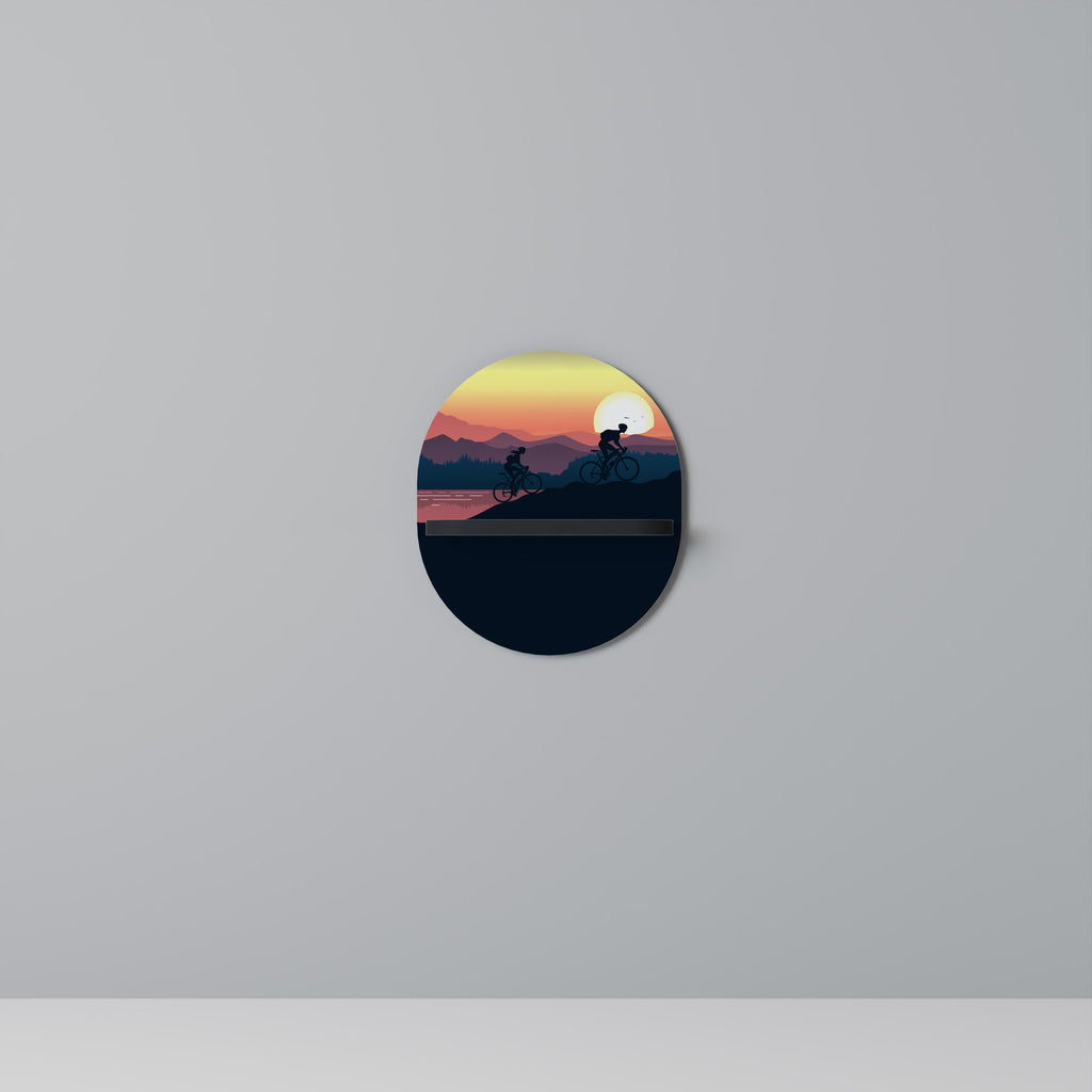 Étagère d'art ovale CYCLING HORIZON en finition noire