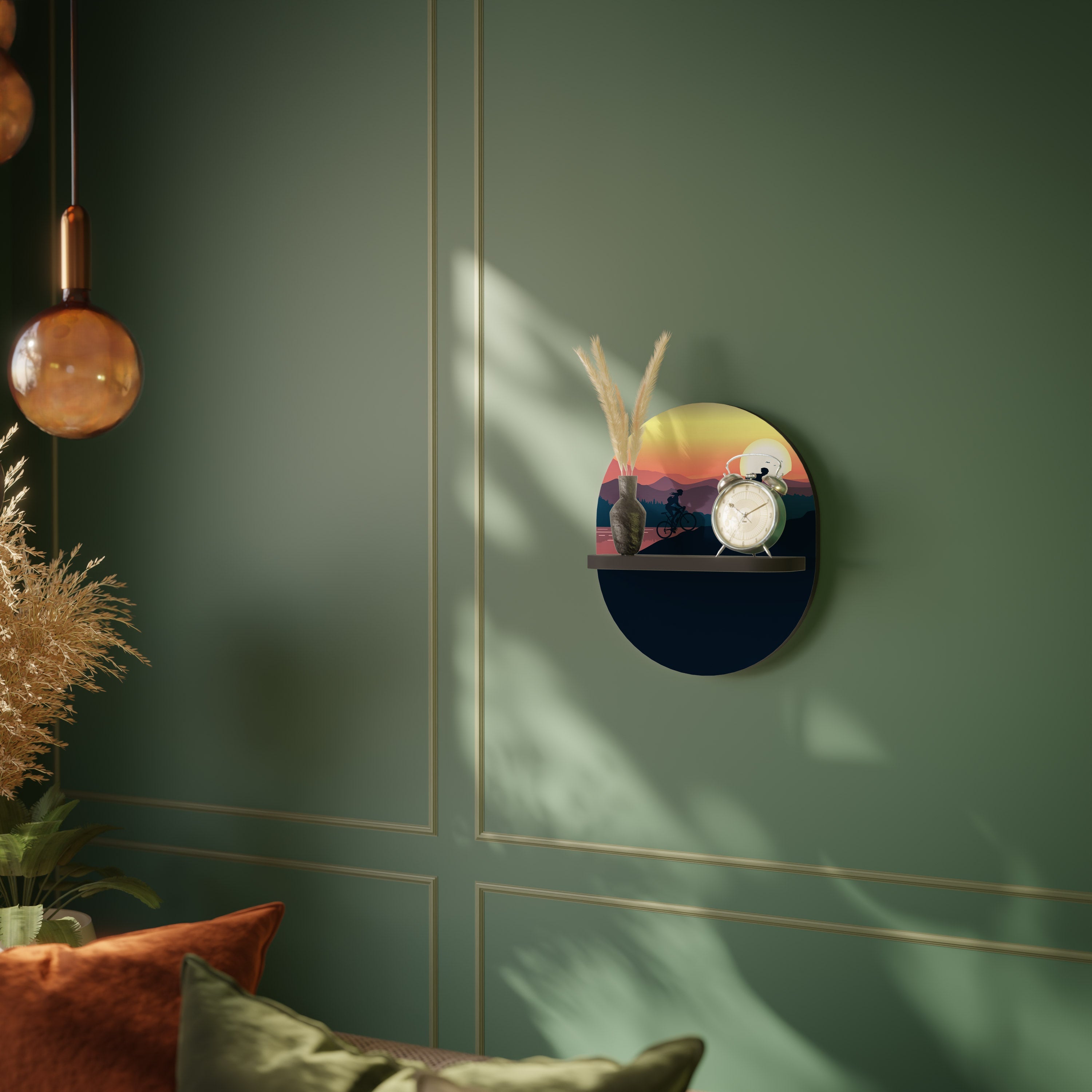 Étagère d'art ovale CYCLING HORIZON en finition noire