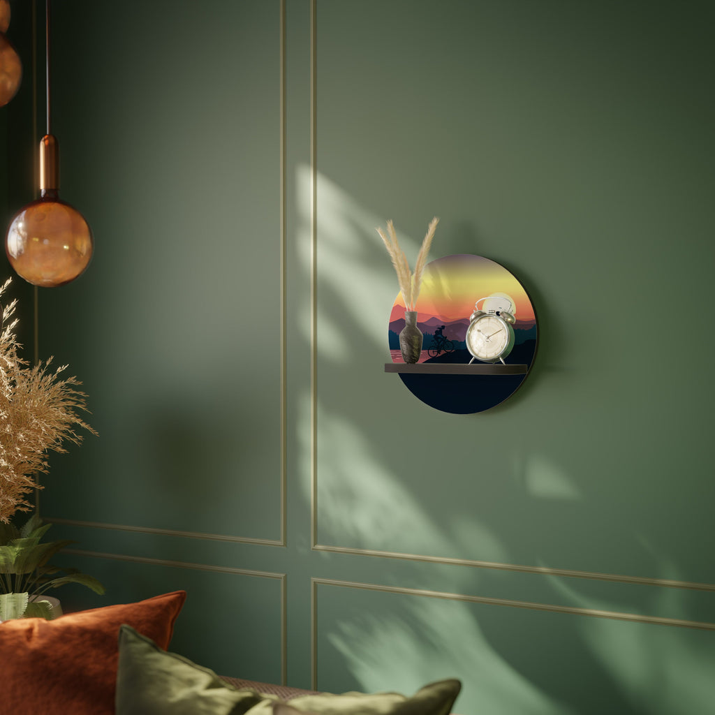 Étagère d'art ronde CYCLING HORIZON en finition noire