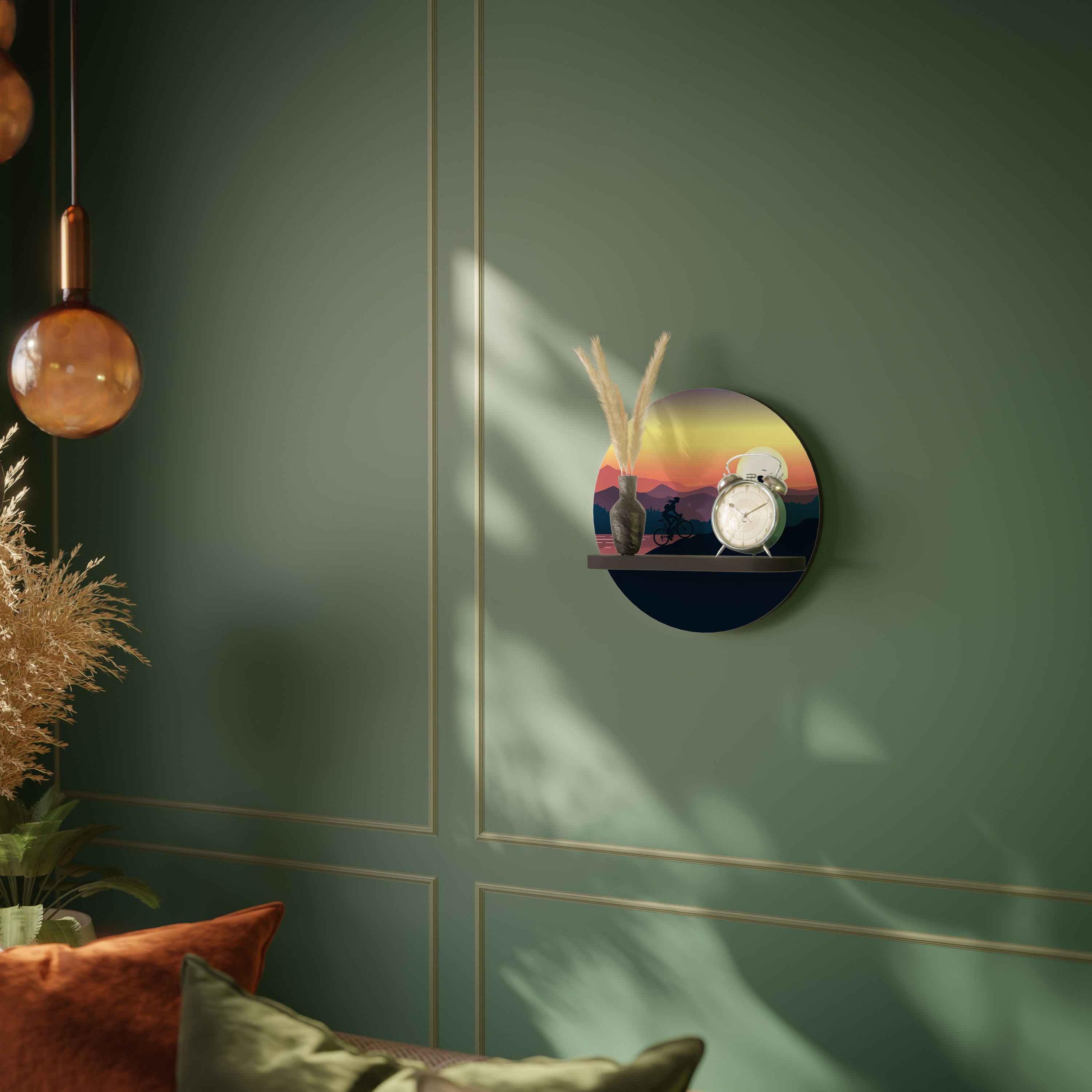 Étagère d'art ronde CYCLING HORIZON en finition noire