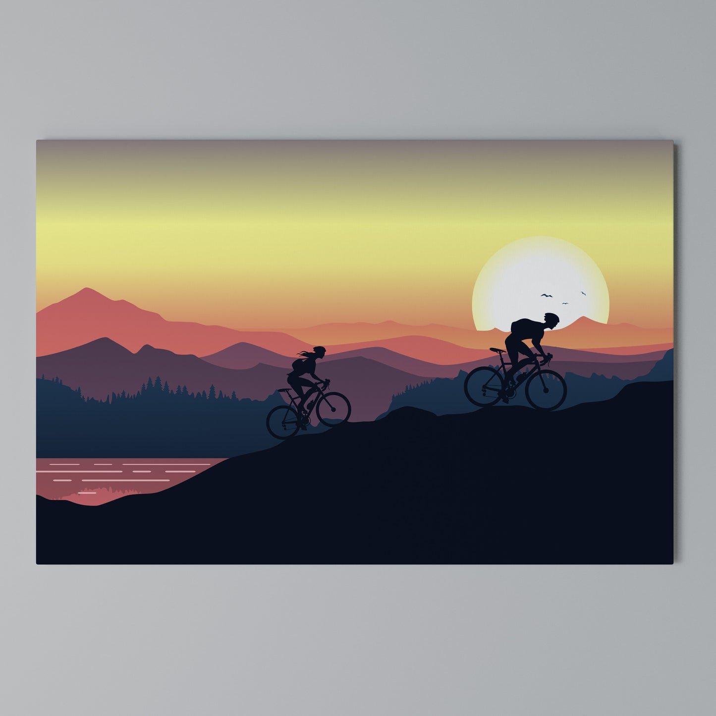 CYCLING HORIZON Horizontal Canvas Print