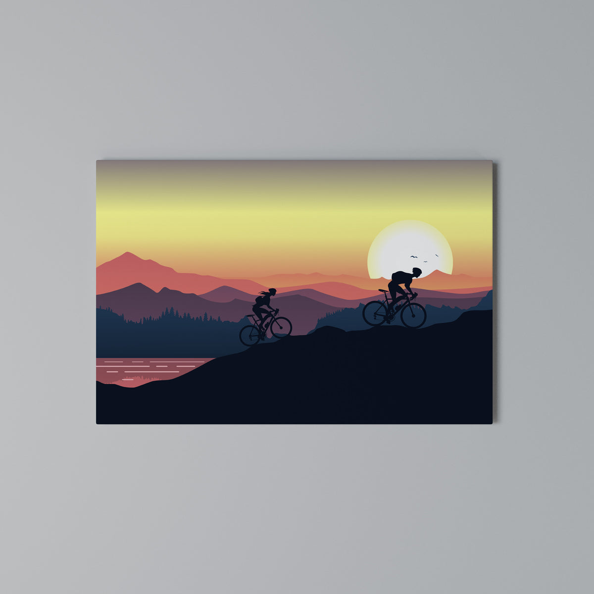 CYCLING HORIZON Horizontal Canvas Print