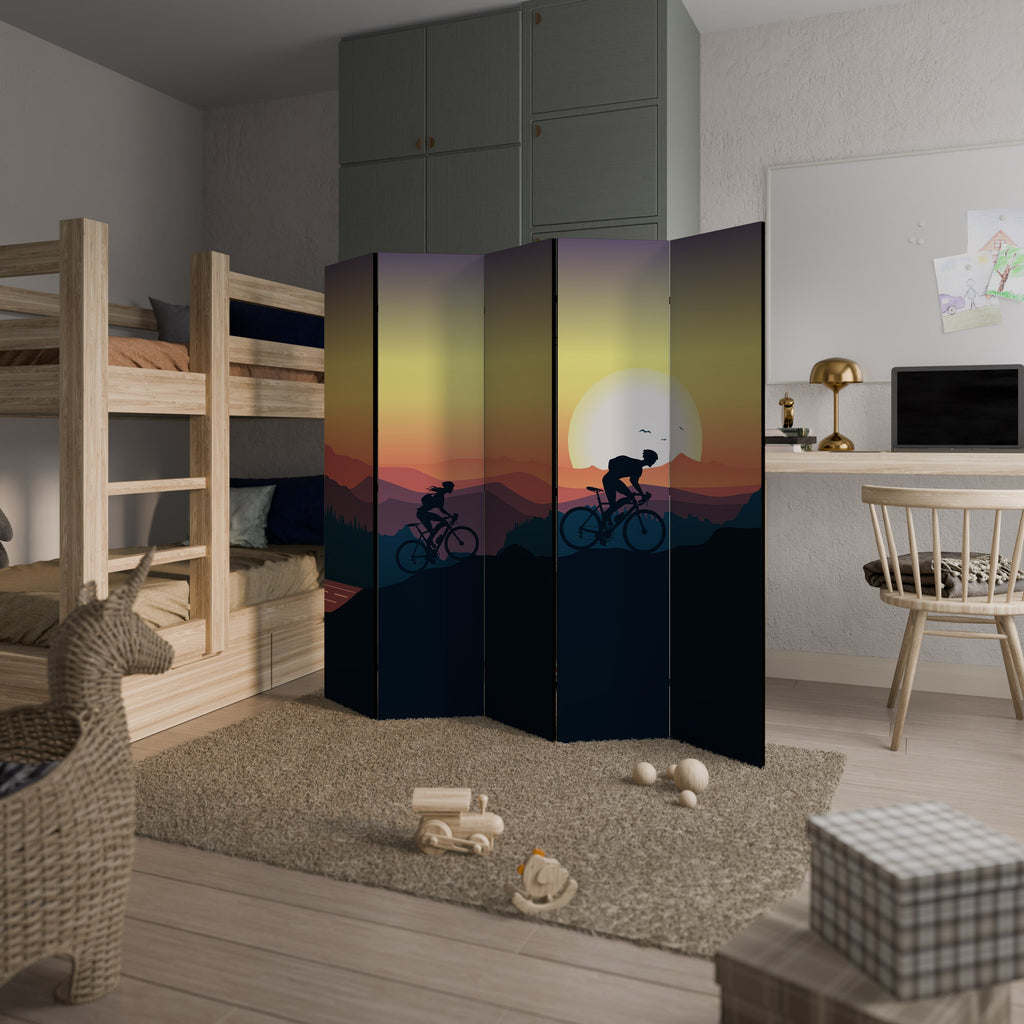 Cloison décorative à 5 panneaux CYCLING HORIZON