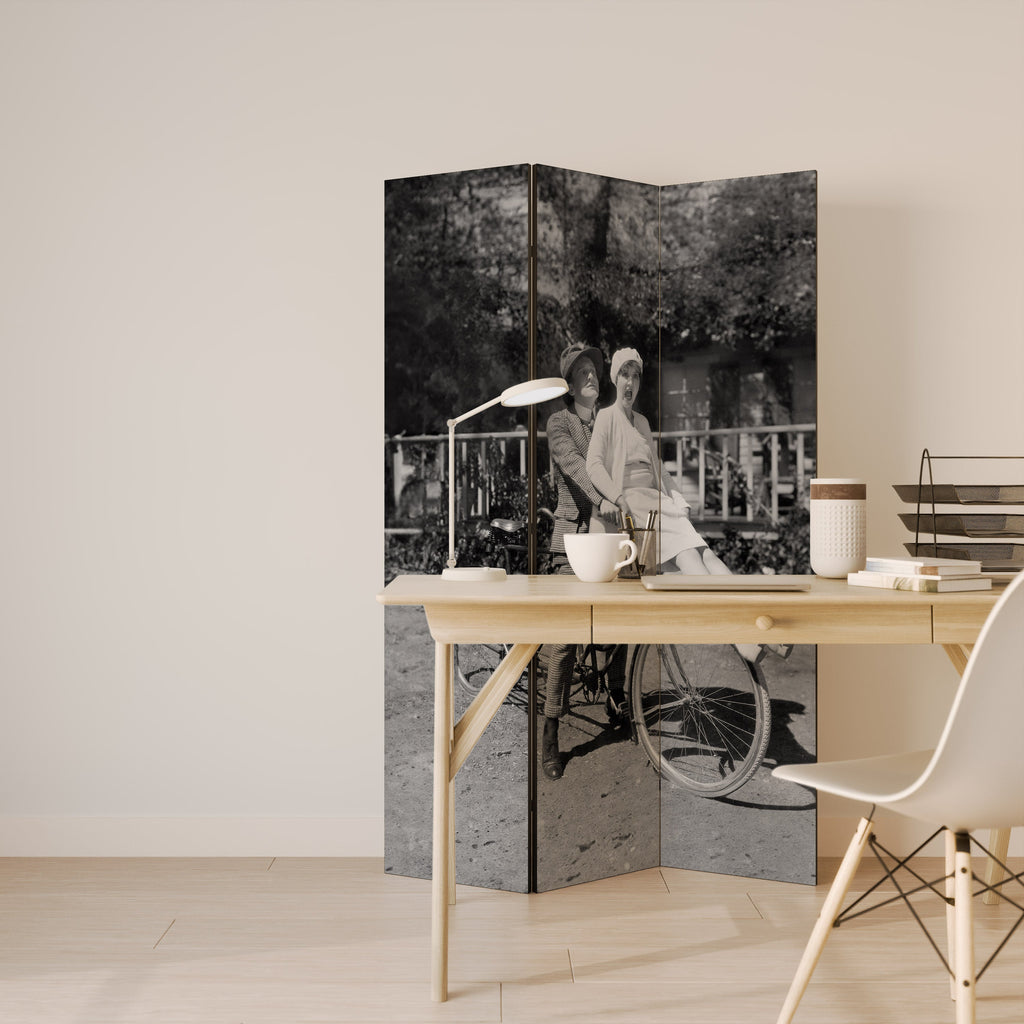 RIDING THROUGH TIME Decorative 3-Panel Room Divider