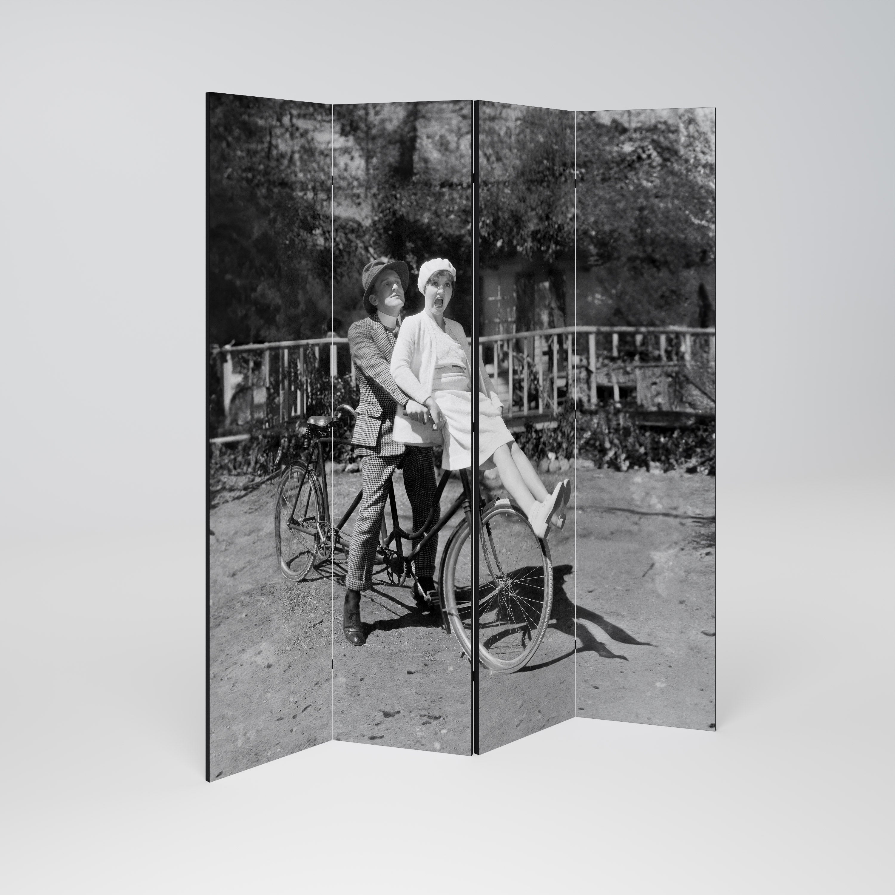 RIDING THROUGH TIME 4-Panel Room Divider