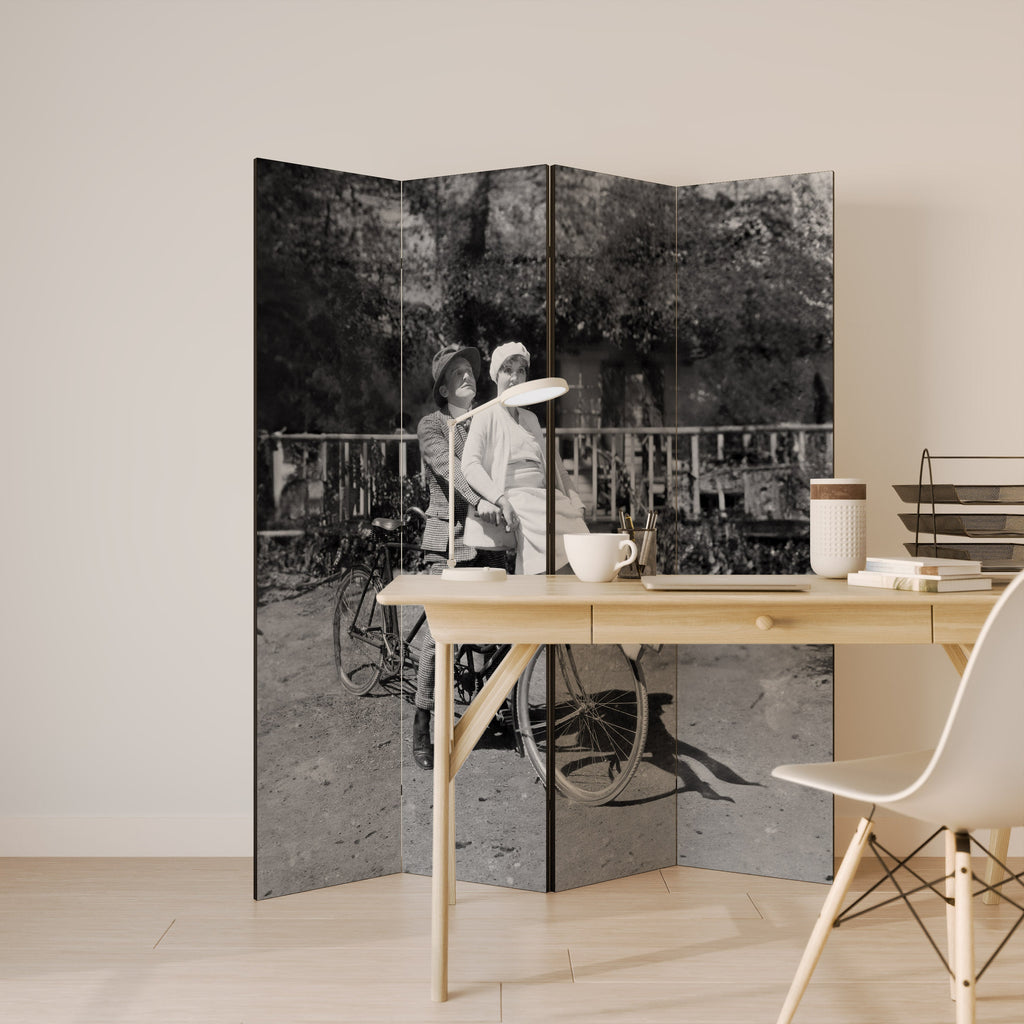 RIDING THROUGH TIME Decorative 4-Panel Room Divider