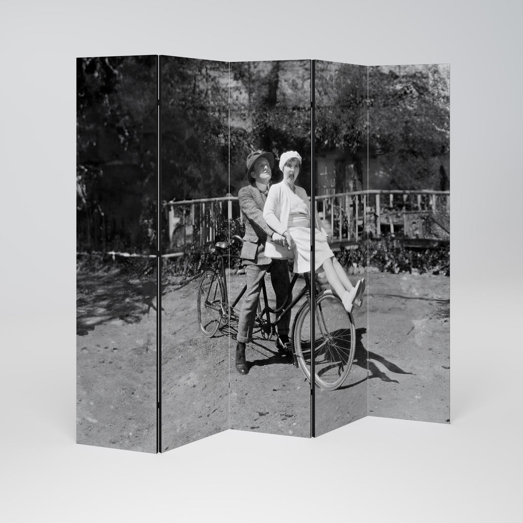 RIDING THROUGH TIME Decorative 5-Panel Room Divider