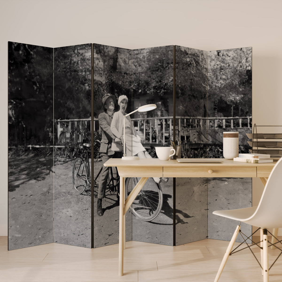 RIDING THROUGH TIME 6-Panel Room Divider