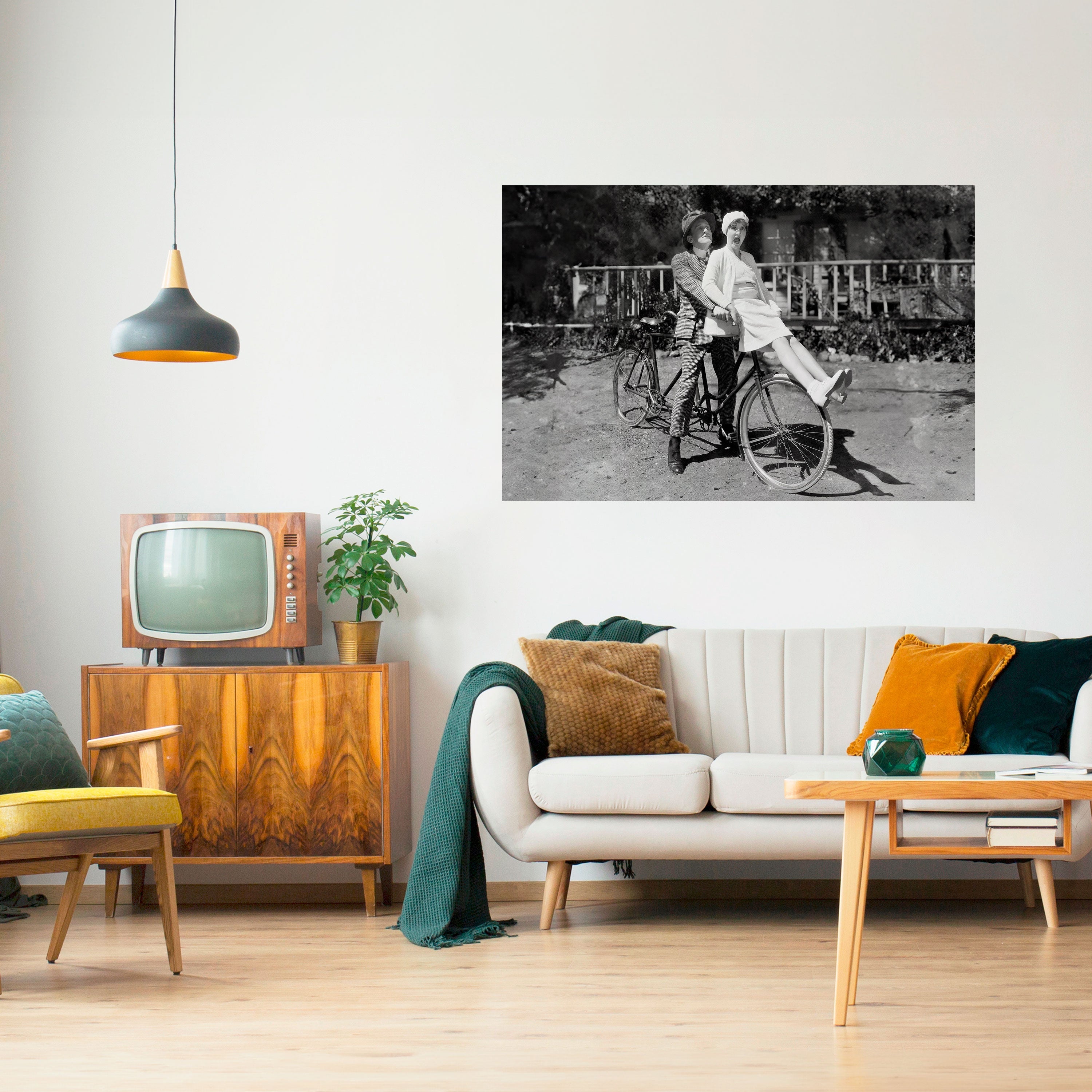 Affiche horizontale autocollante « À TRAVERS LE TEMPS »