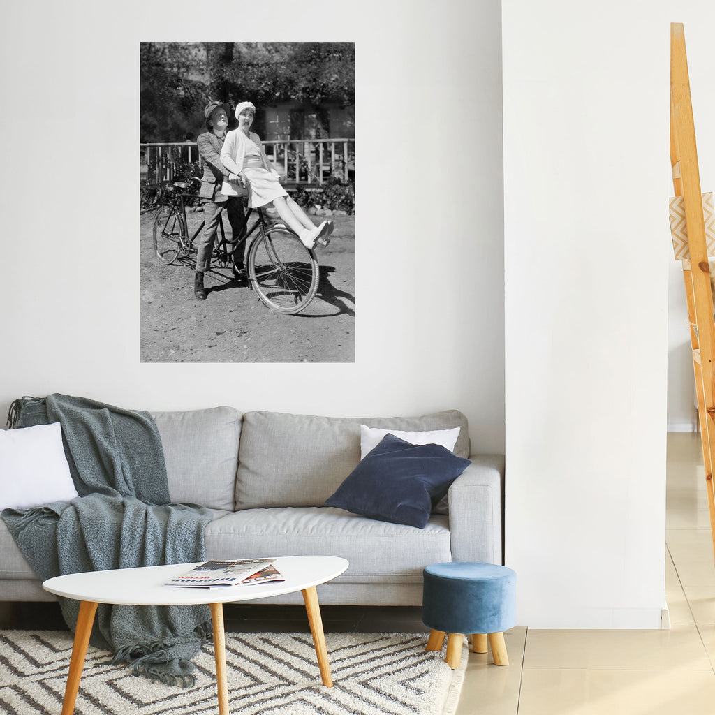 Affiche verticale autocollante « À TRAVERS LE TEMPS »