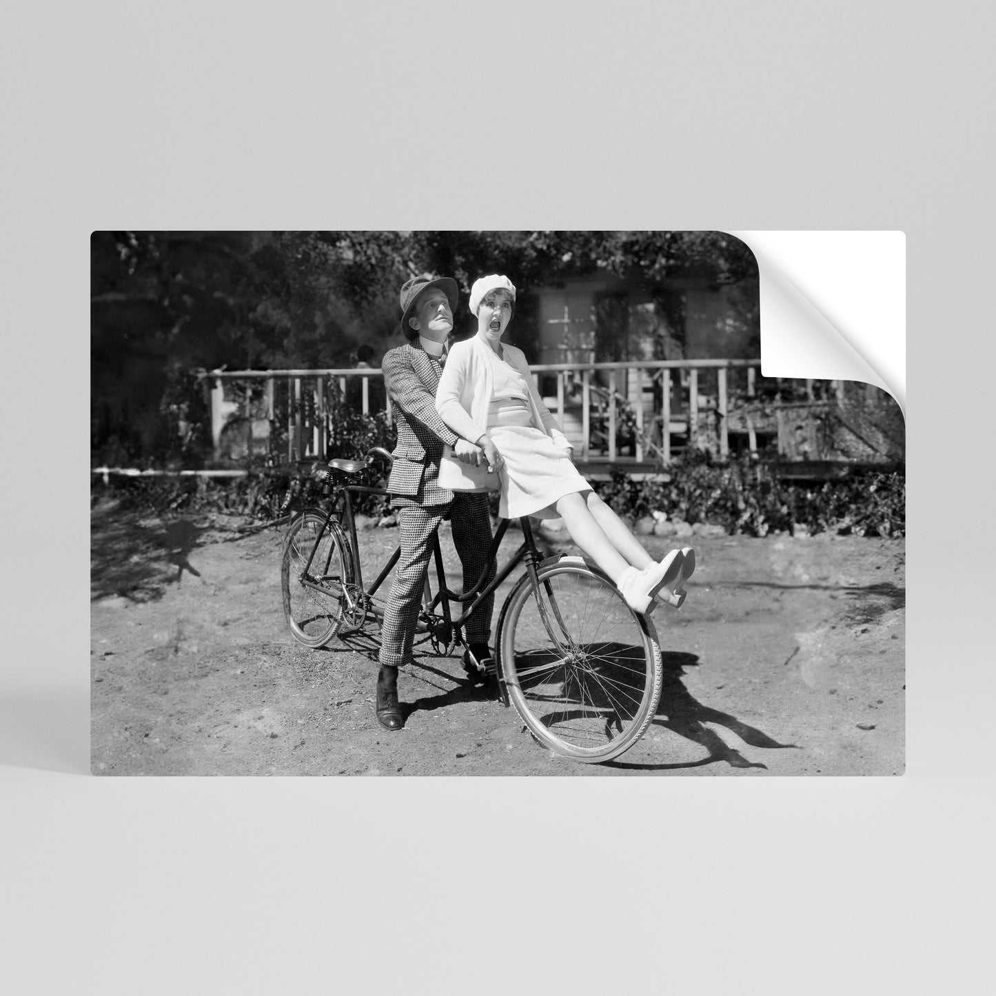 RIDING THROUGH TIME Peel and Stick Horizontal Poster