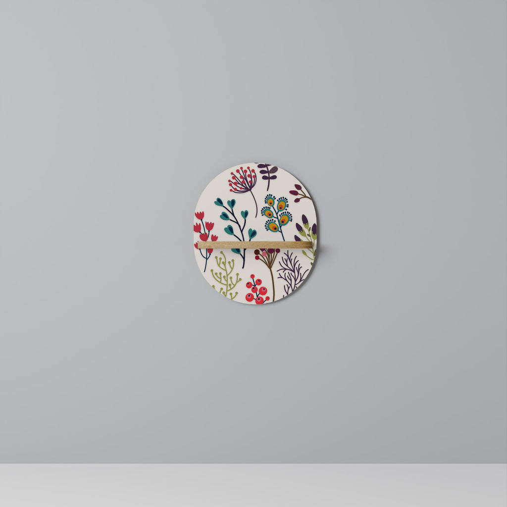 Étagère ovale effet chêne pour articles d'automne