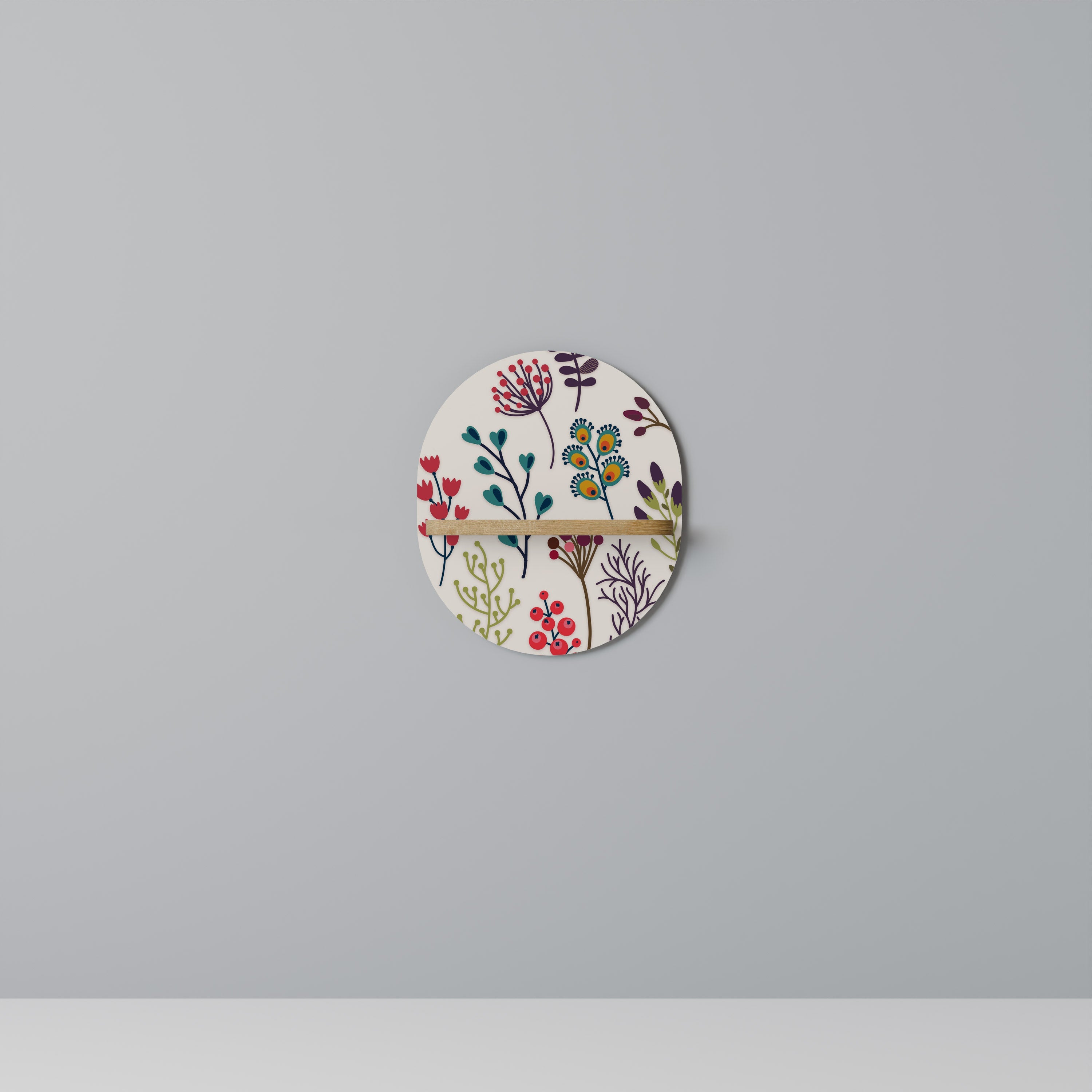 Étagère ovale effet chêne pour articles d'automne