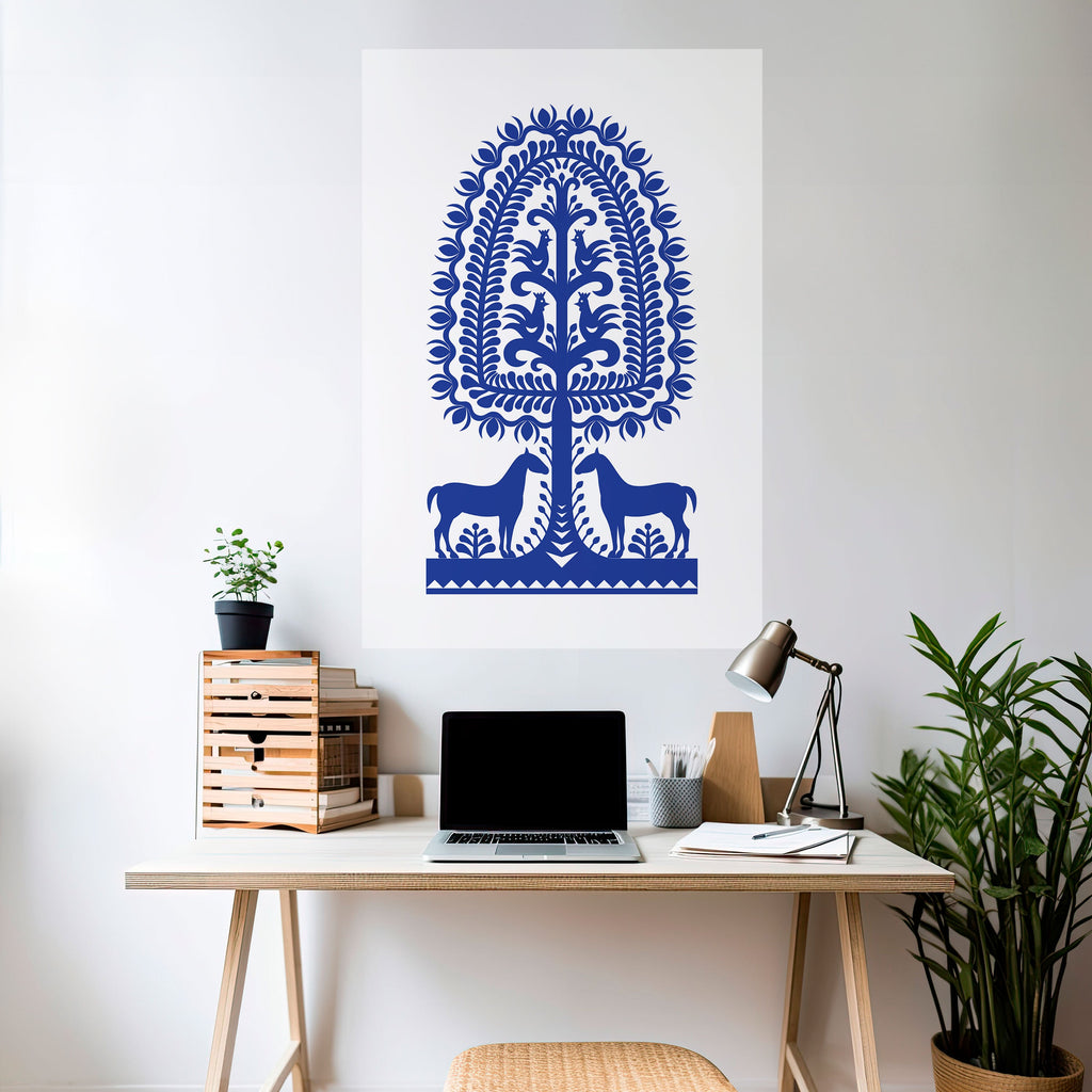 Affiche verticale autocollante sur l'art populaire polonais