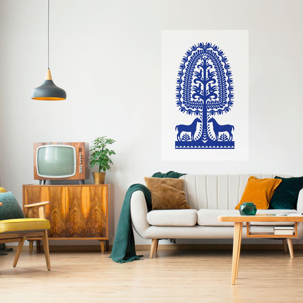 Affiche verticale autocollante sur l'art populaire polonais