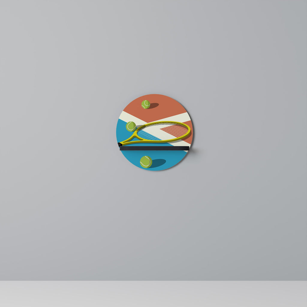 Étagère d'art ronde TENNIS ESSENTIALS en finition noire