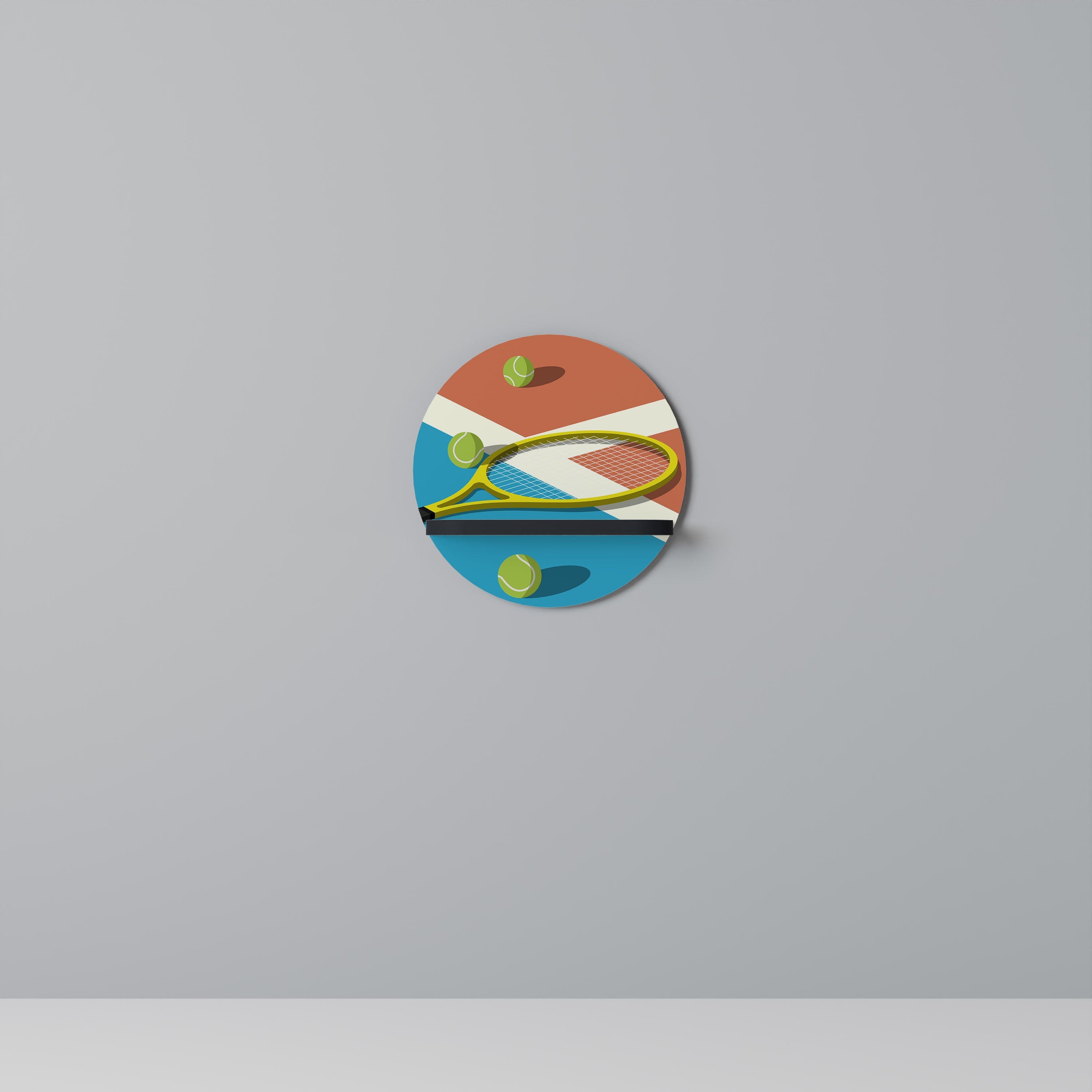 Étagère d'art ronde TENNIS ESSENTIALS en finition noire