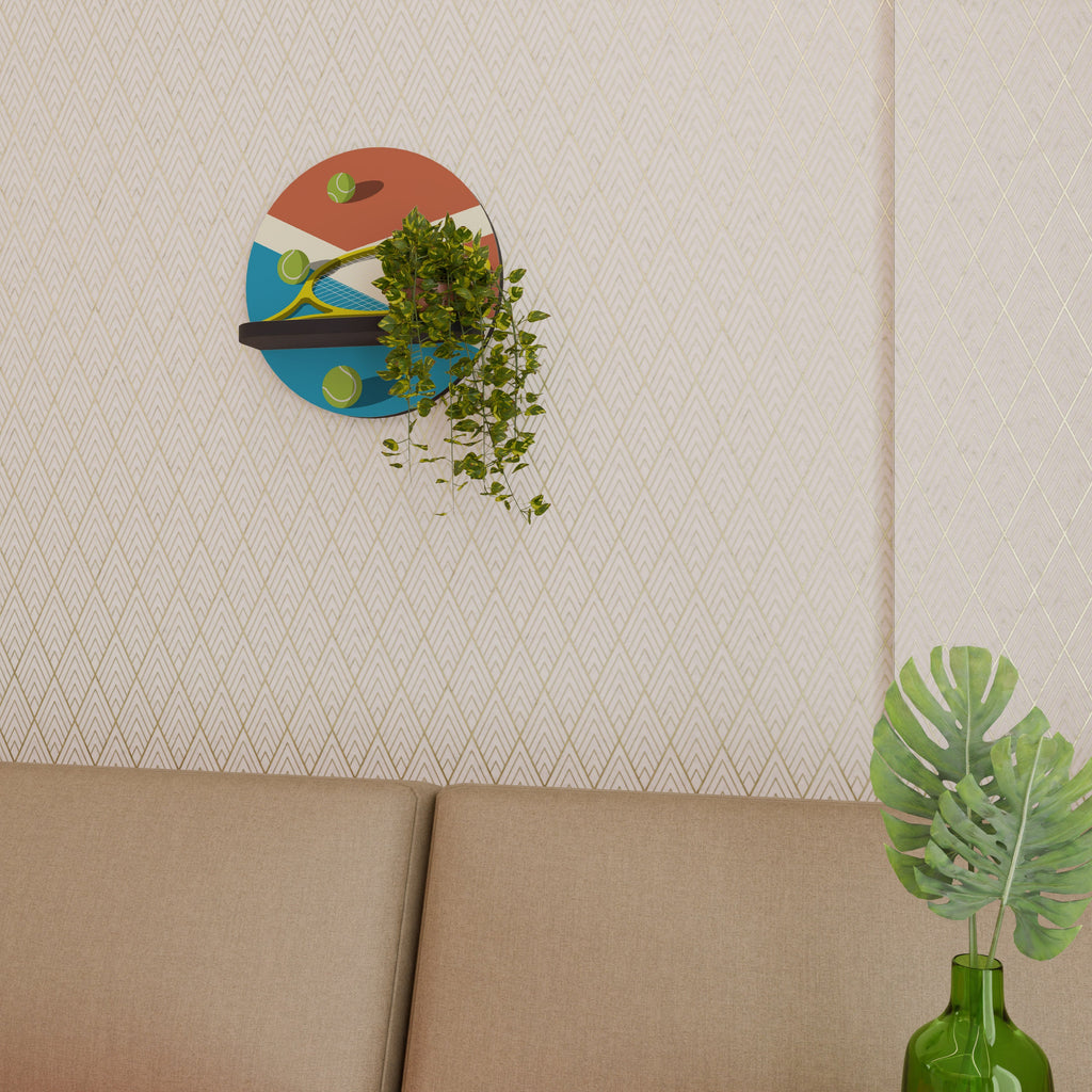 Étagère d'art ronde TENNIS ESSENTIALS en finition noire