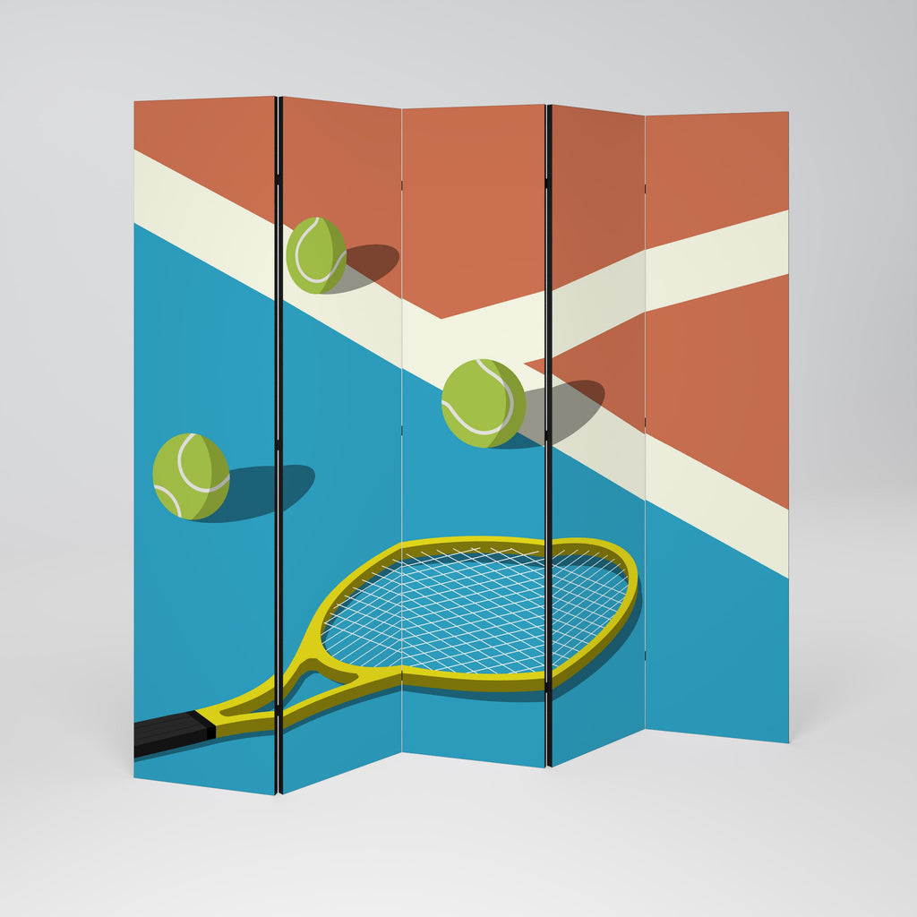 ESSENTIELS DE TENNIS Séparateur de pièce décoratif à 5 panneaux