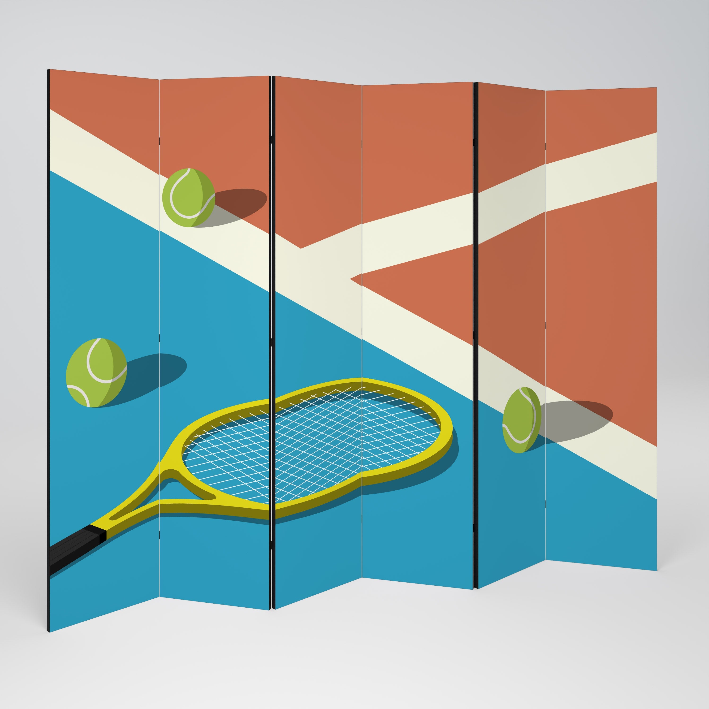 TENNIS ESSENTIALS Séparateur de pièce décoratif à 6 panneaux