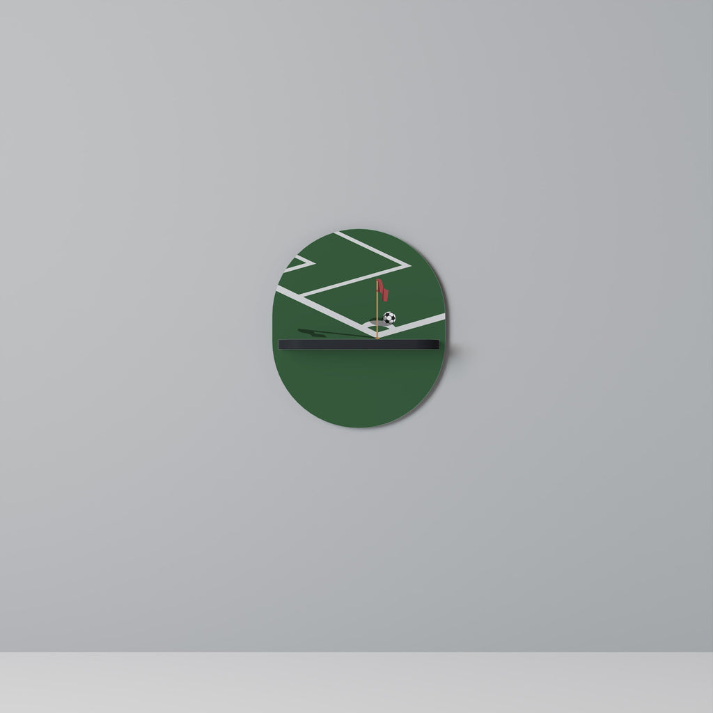 Étagère d'art ovale FOOTBALL ACTION en finition noire