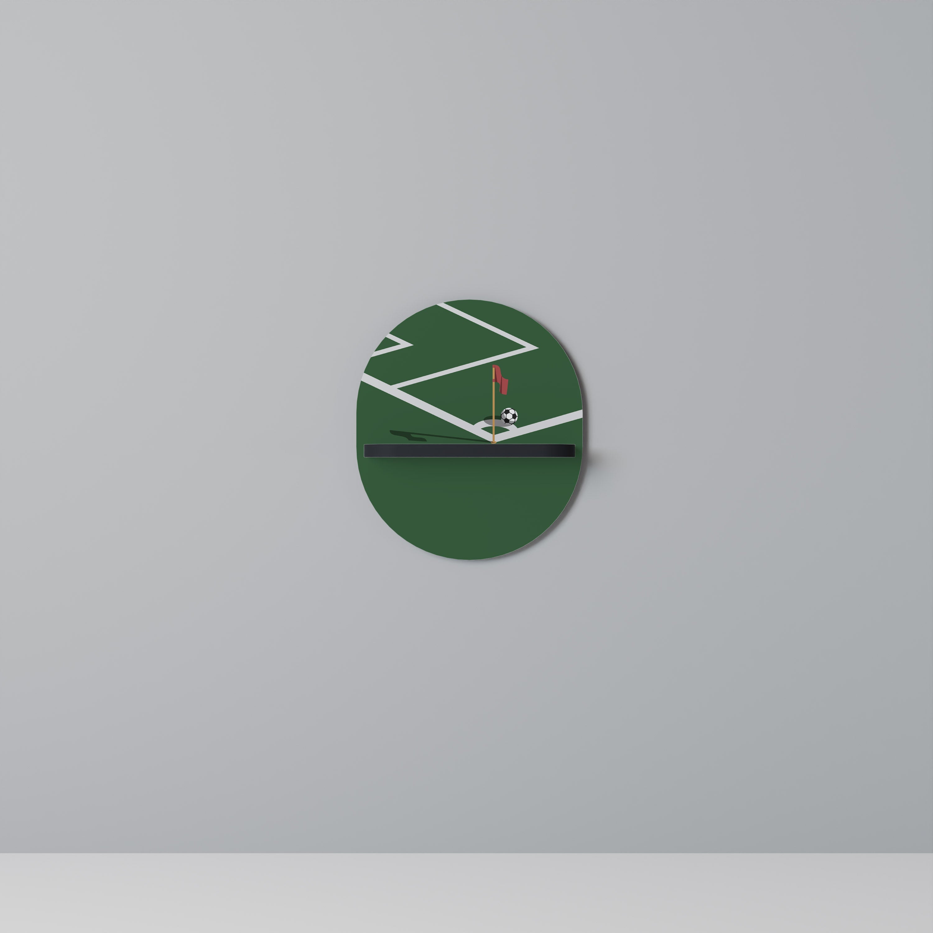 Étagère d'art ovale FOOTBALL ACTION en finition noire