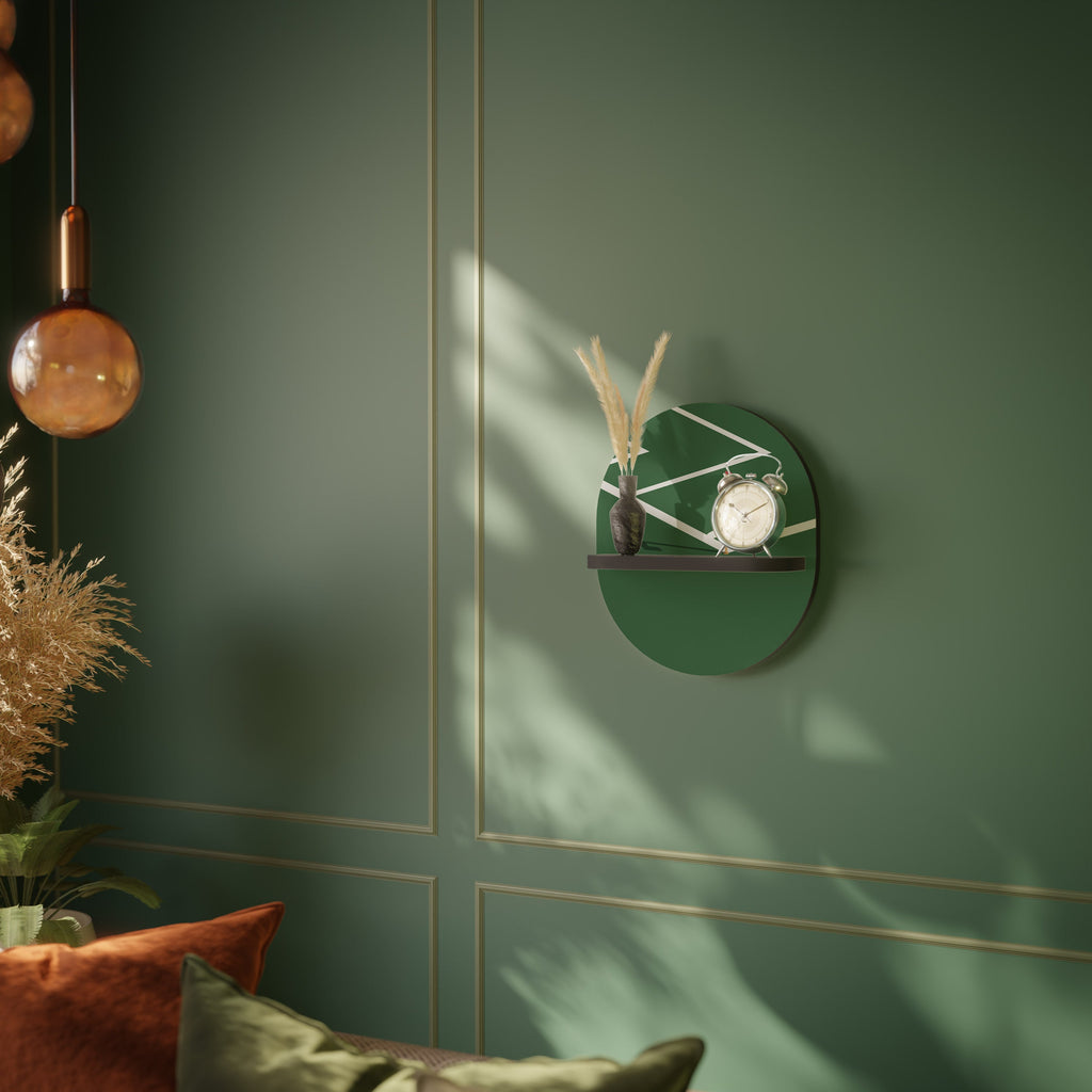 Étagère d'art ovale FOOTBALL ACTION en finition noire