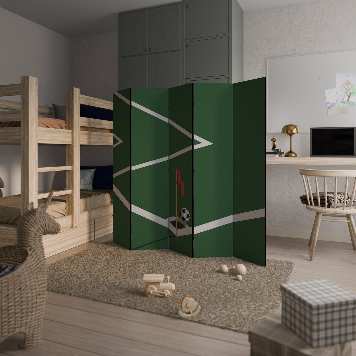 FOOTBALL ACTION 5-Panel Room Divider