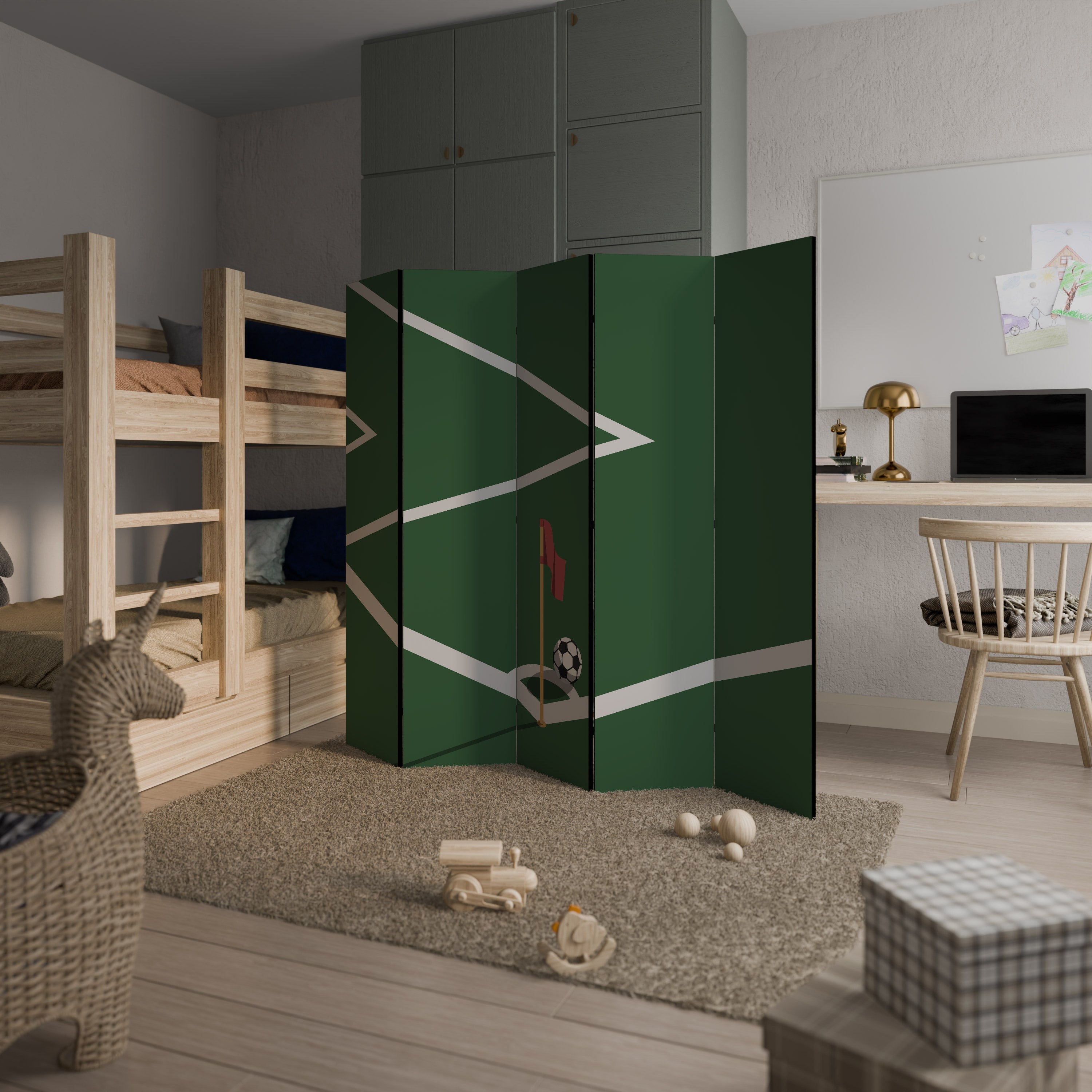 Paravent décoratif à 5 panneaux FOOTBALL ACTION