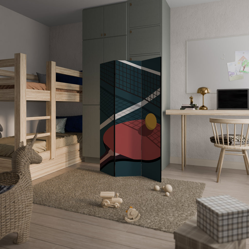 Paravent décoratif à 3 panneaux JEU DE PING-PONG