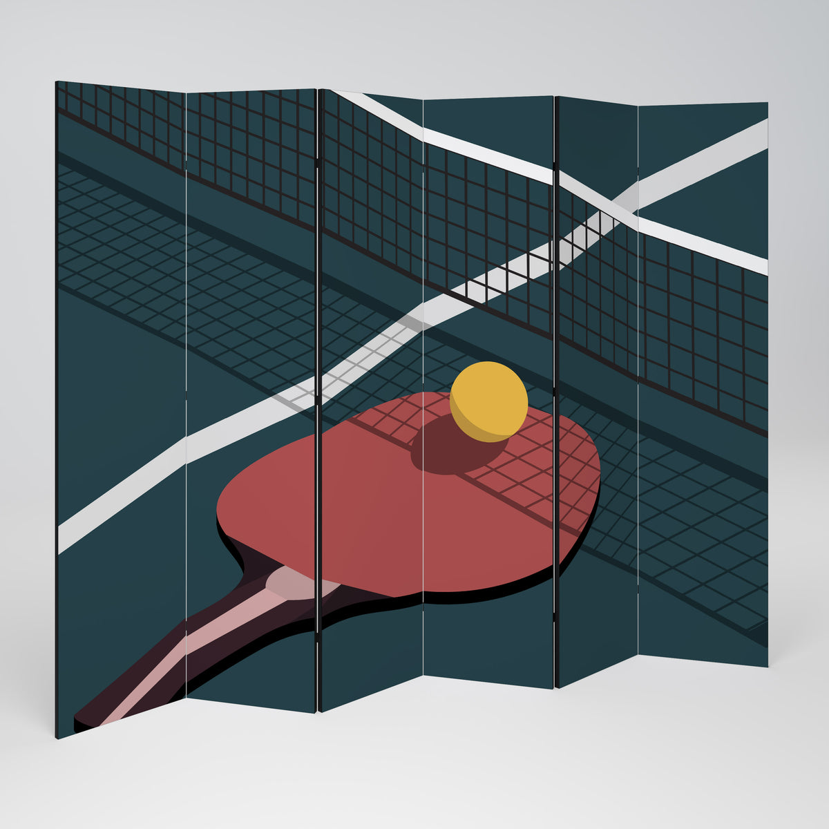 PING- PONG GAME 6-Panel Room Divider