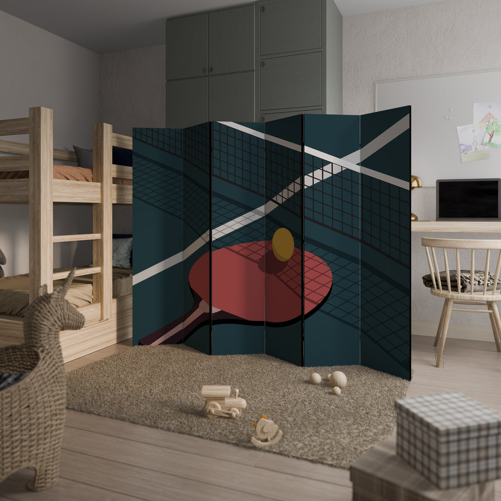 PING- PONG GAME Decorative 6-Panel Room Divider