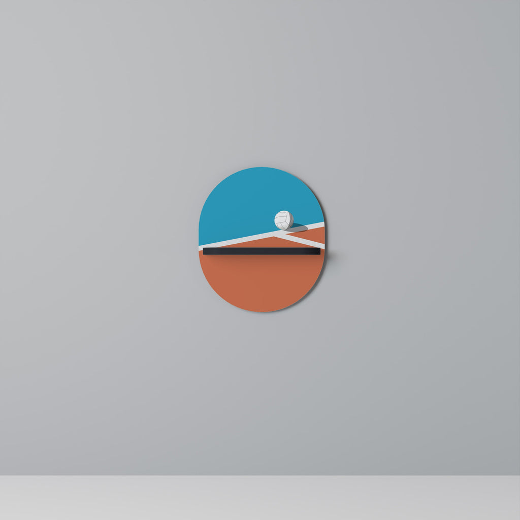 Étagère d'art ovale VOLLEYBALL TIME en finition noire