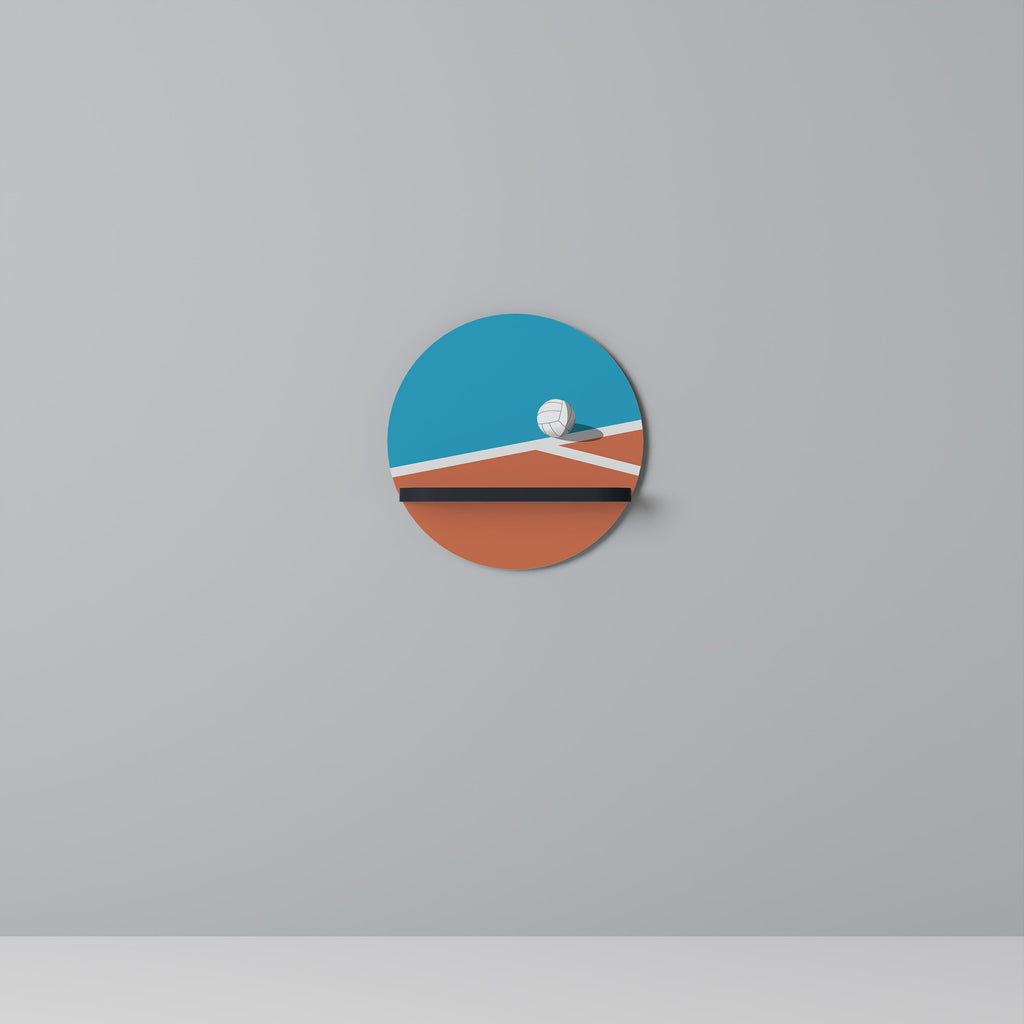 Étagère d'art ronde VOLLEYBALL TIME en finition noire