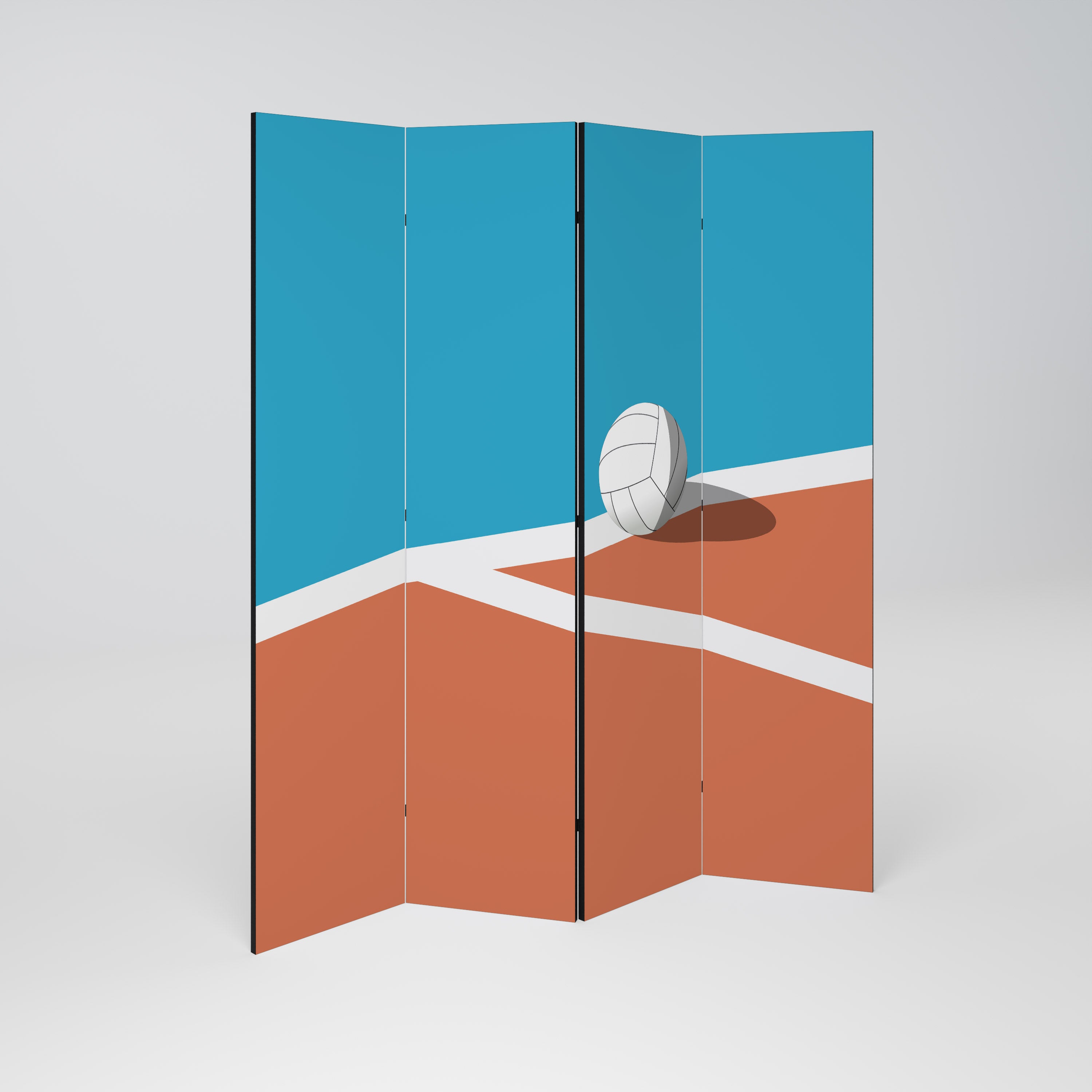 VOLLEYBALL TIME 4-Panel Room Divider