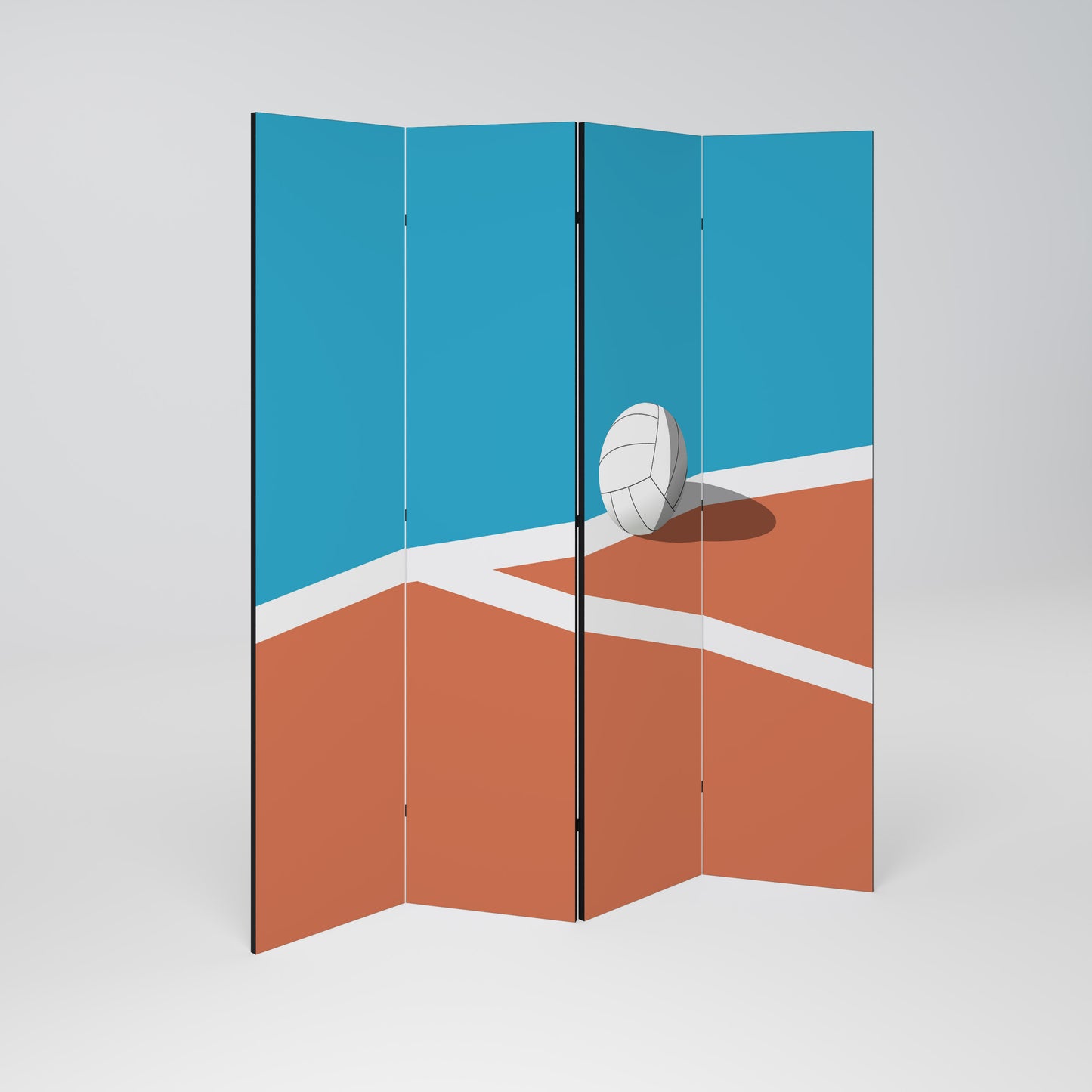 VOLLEYBALL TIME 4-Panel Room Divider