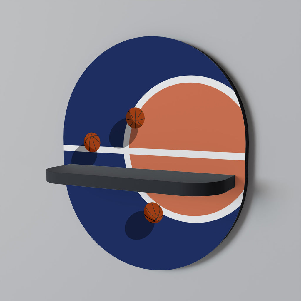 Étagère ovale à motif BASKETBALL CHALLENGE, finition noire