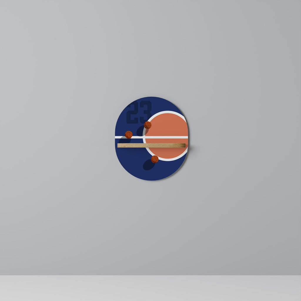 Étagère d'art ovale FAMOUS NUMBER 23 effet chêne