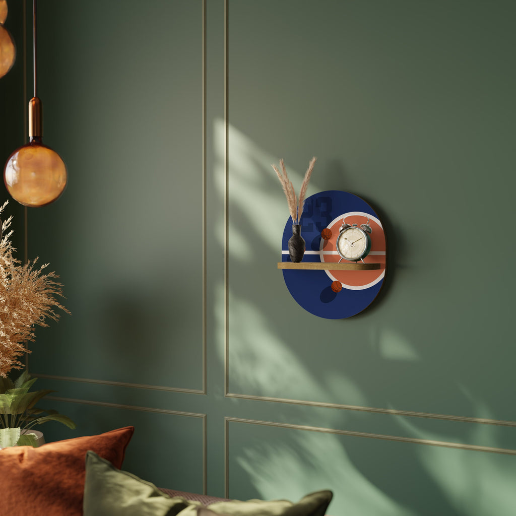 Étagère d'art ovale FAMOUS NUMBER 23 effet chêne