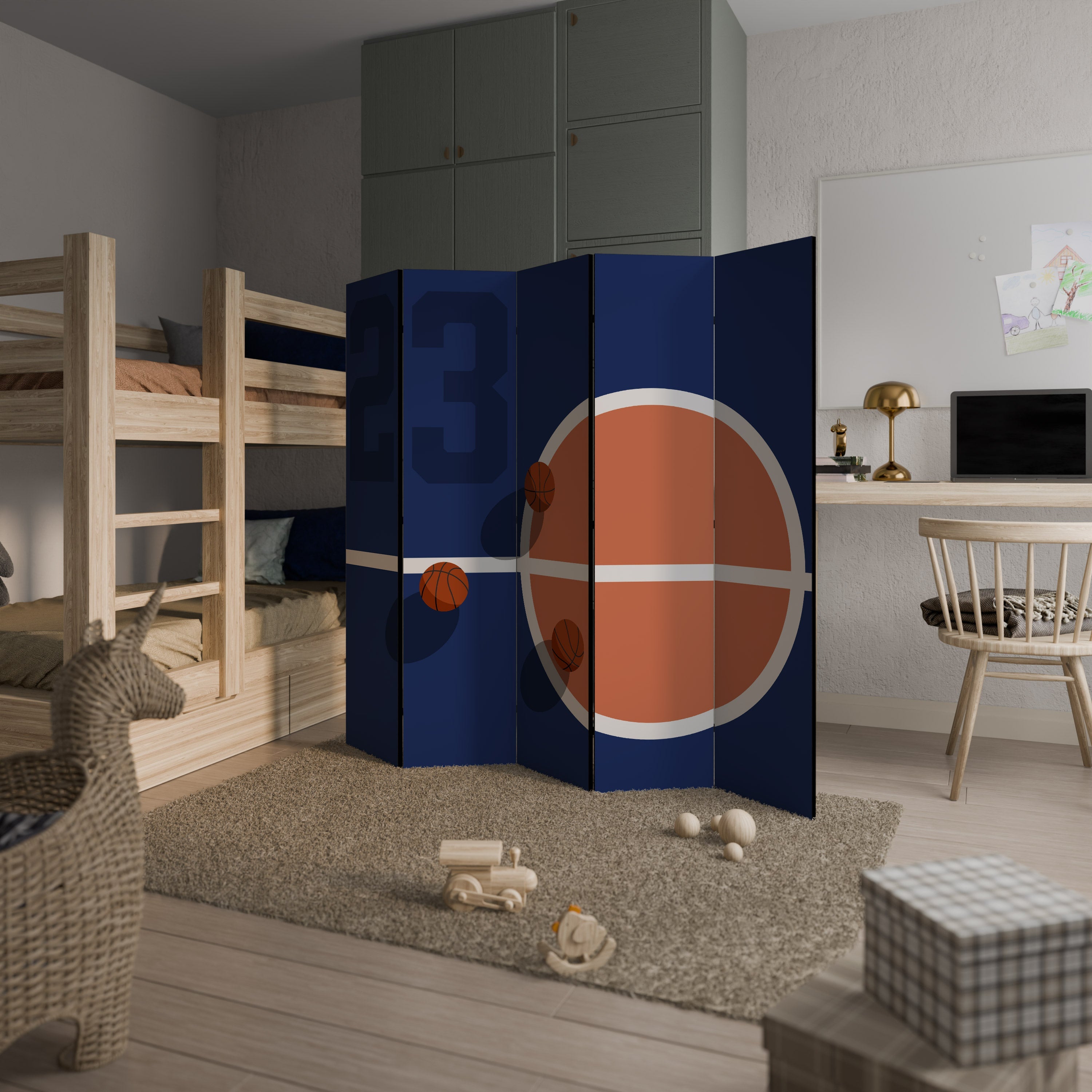 Cloison décorative à 5 panneaux FAMOUS NUMBER 23