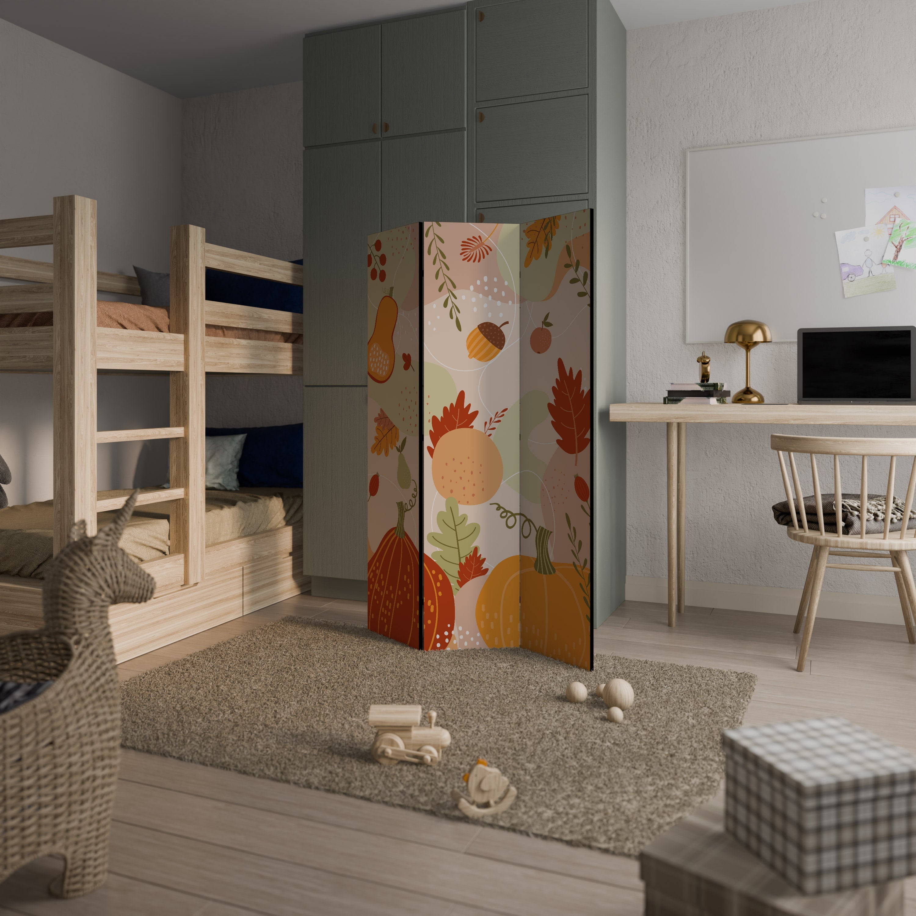 Cloison décorative à 3 panneaux HELLO AUTUMN