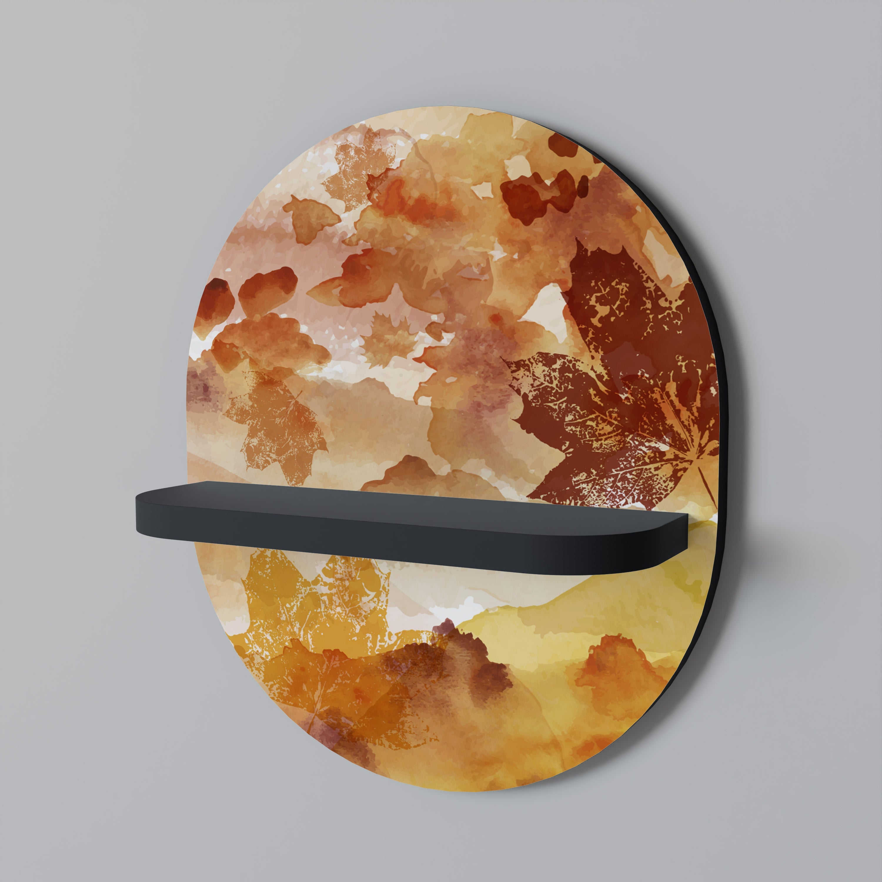 Étagère d'art ovale TRACES OF AUTUMN en finition noire