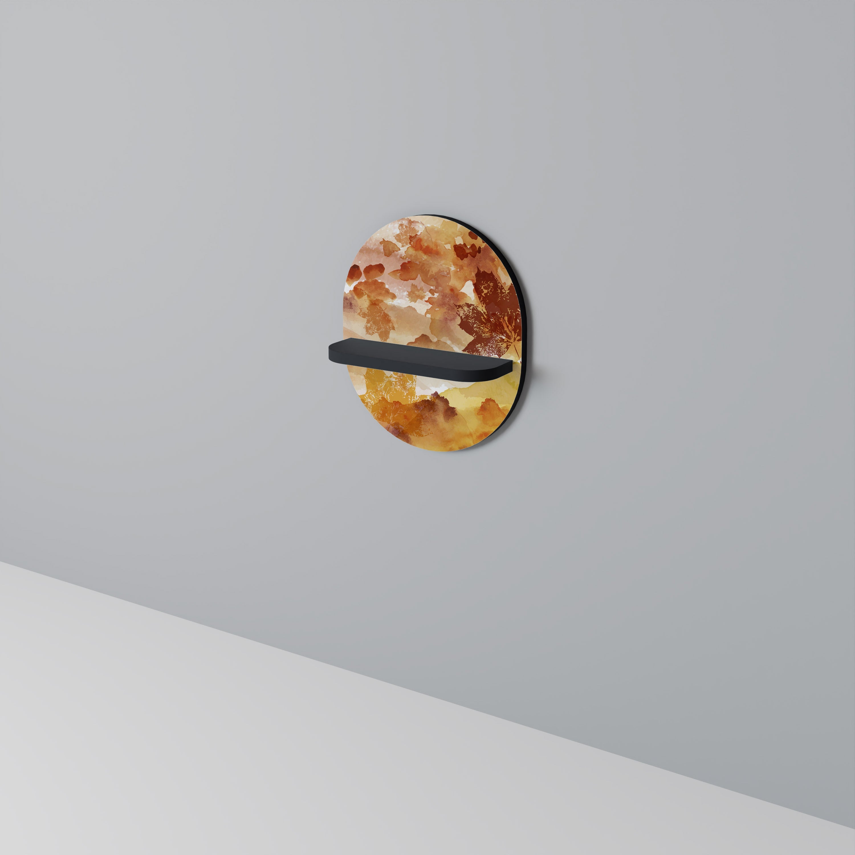 Étagère d'art ovale TRACES OF AUTUMN en finition noire